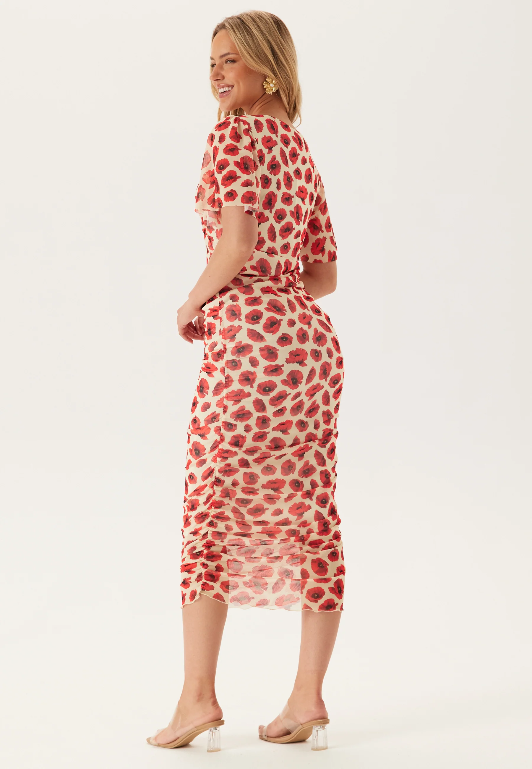 Butterfly Sleeve Mesh Ankle Dress - Image 6