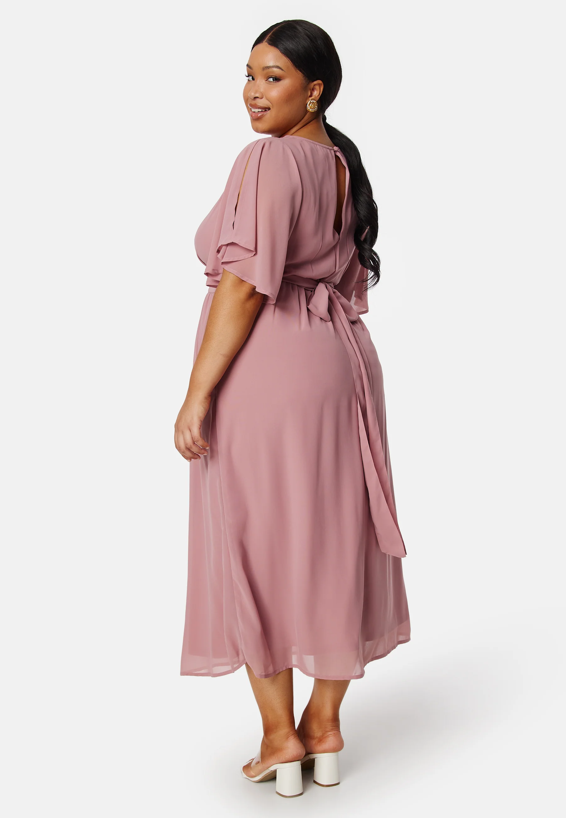 Butterfly Sleeve Midi Dress - Image 7