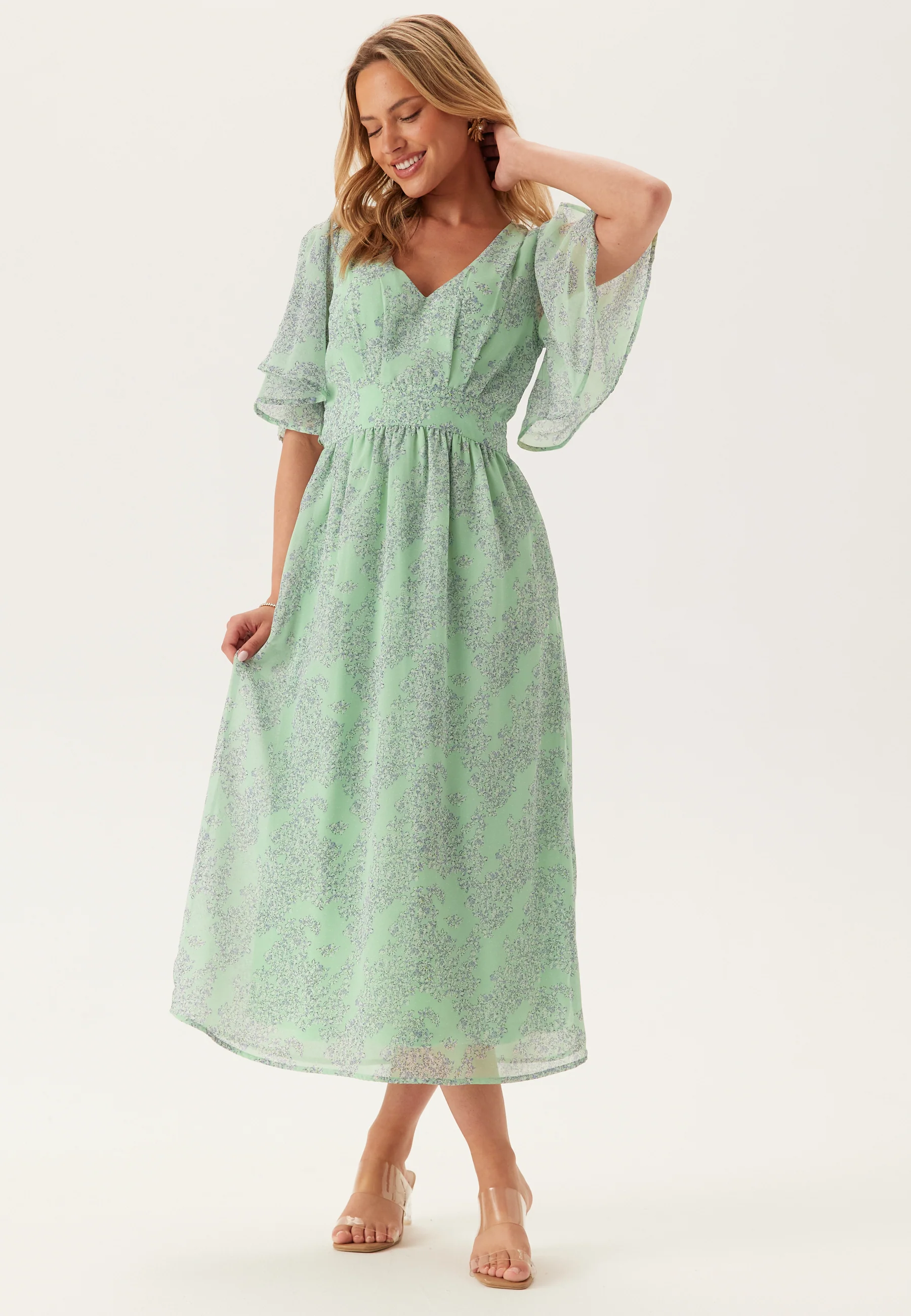 Butterfly Sleeve Midi Dress - Image 2