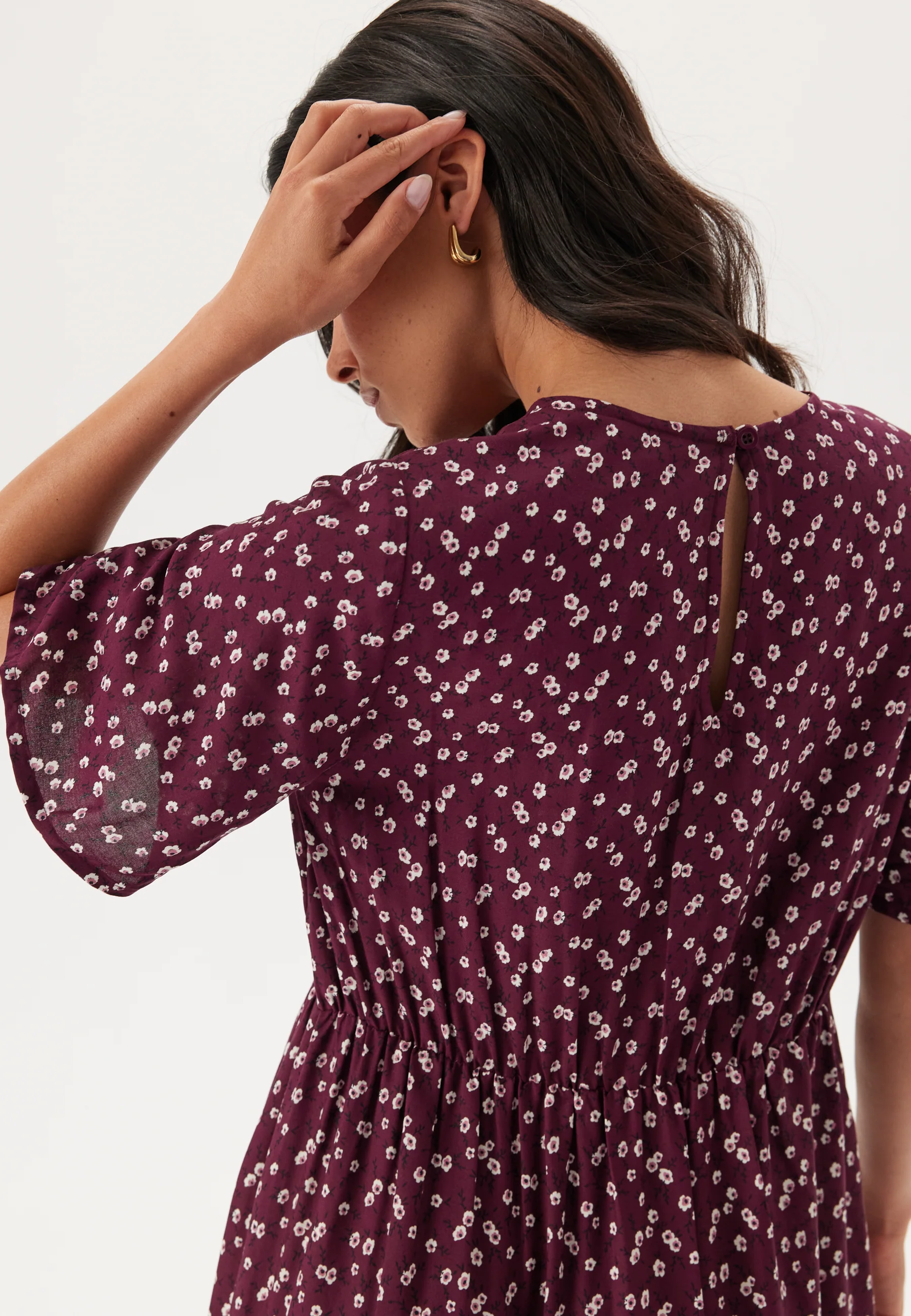 Butterfly Sleeve Viscose Midi Dress - Image 4