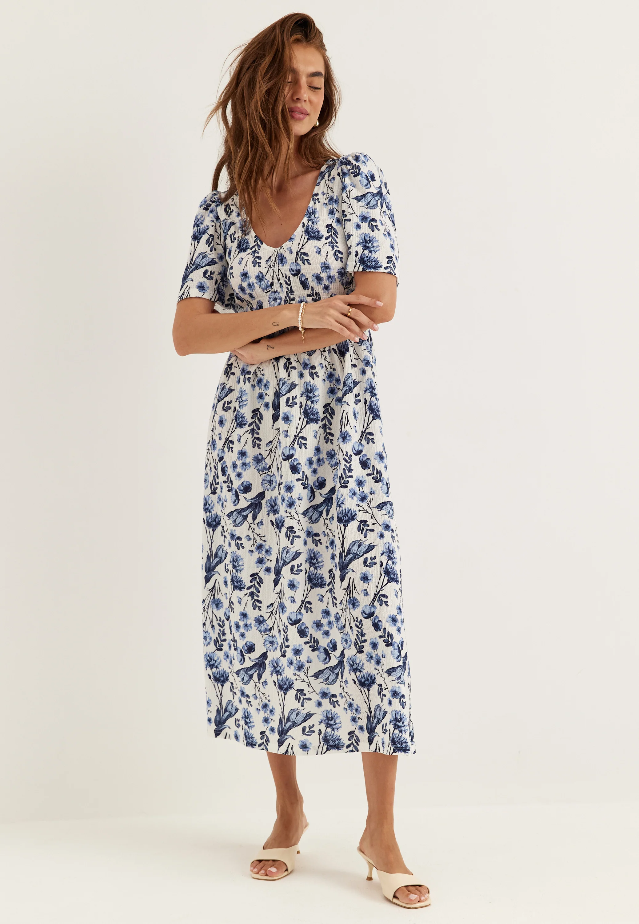 Butterfly Tie Back Midi Dress