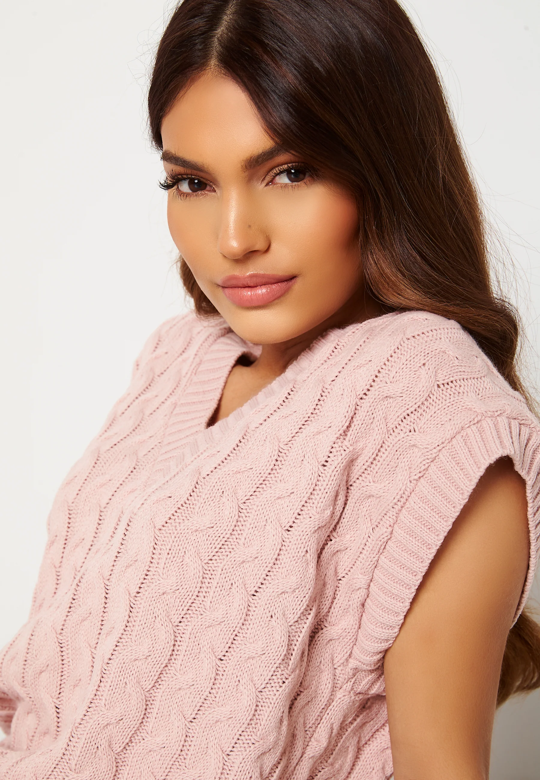 Cable Knit High Neck Tank Top - Image 4