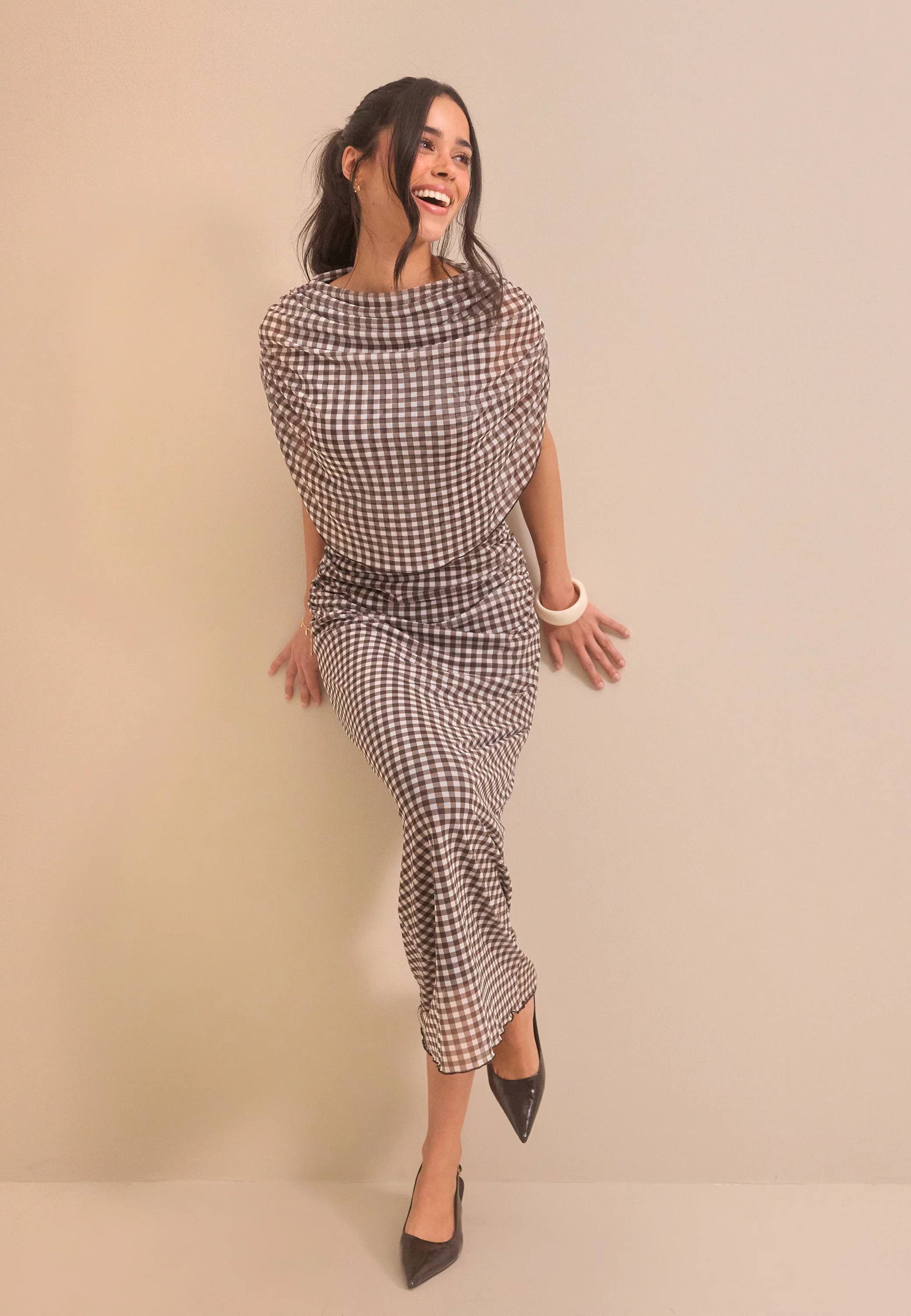 Cape Mesh Ankle Dress - Image 2