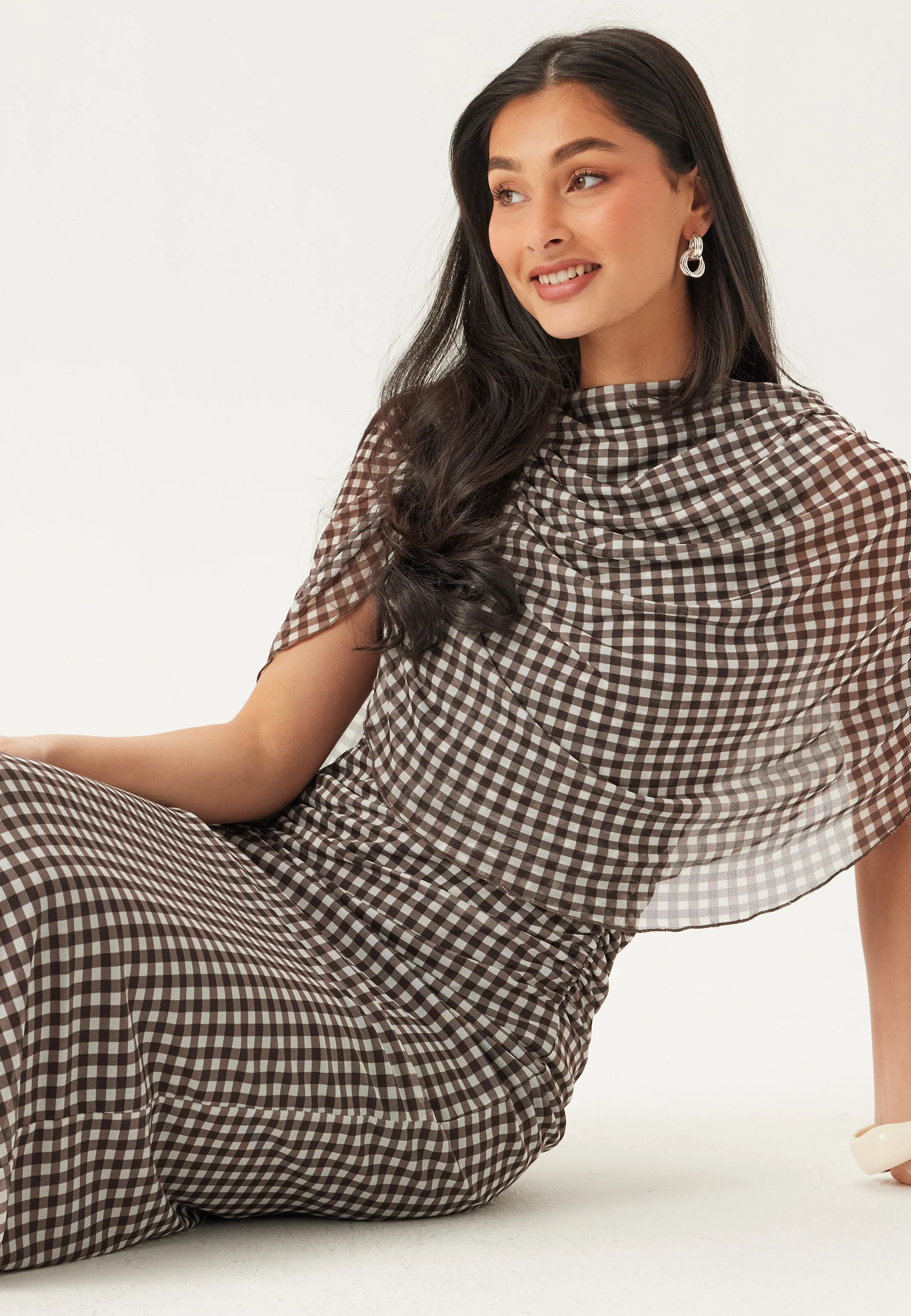 Cape Mesh Ankle Dress - Image 7