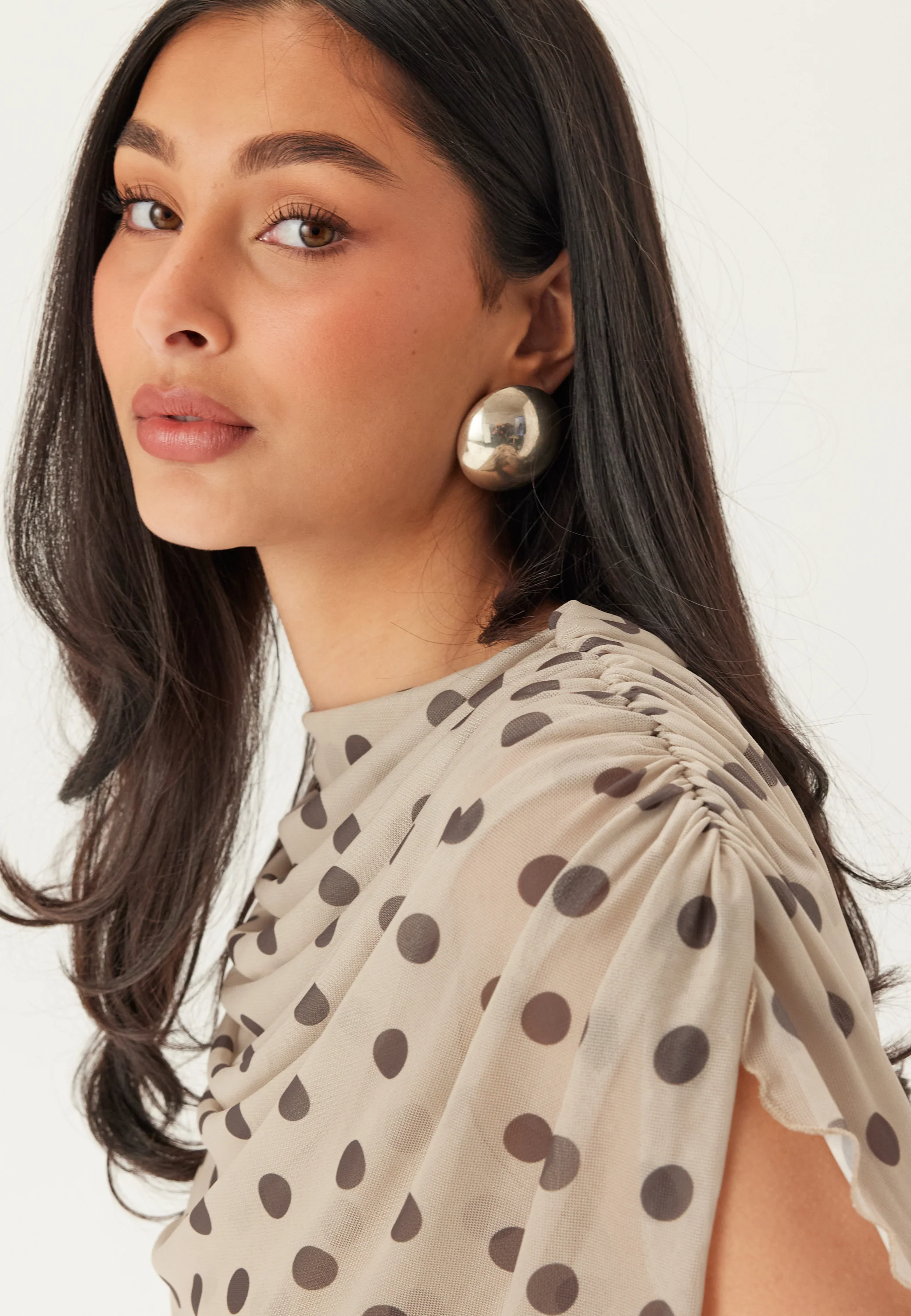 Cape Mesh Ankle Dress - Image 3