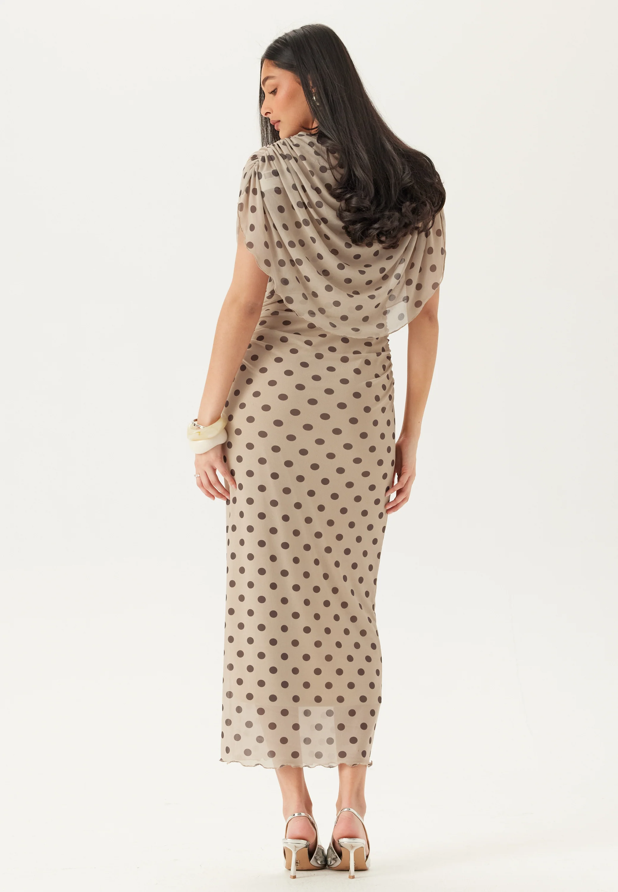 Cape Mesh Ankle Dress - Image 4