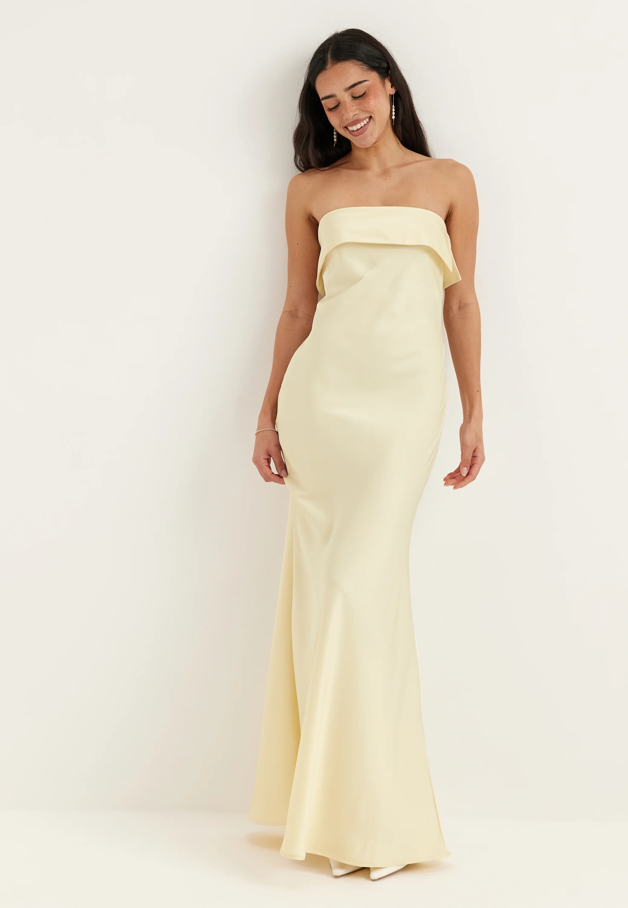Cape Satin Maxi Dress - Image 4