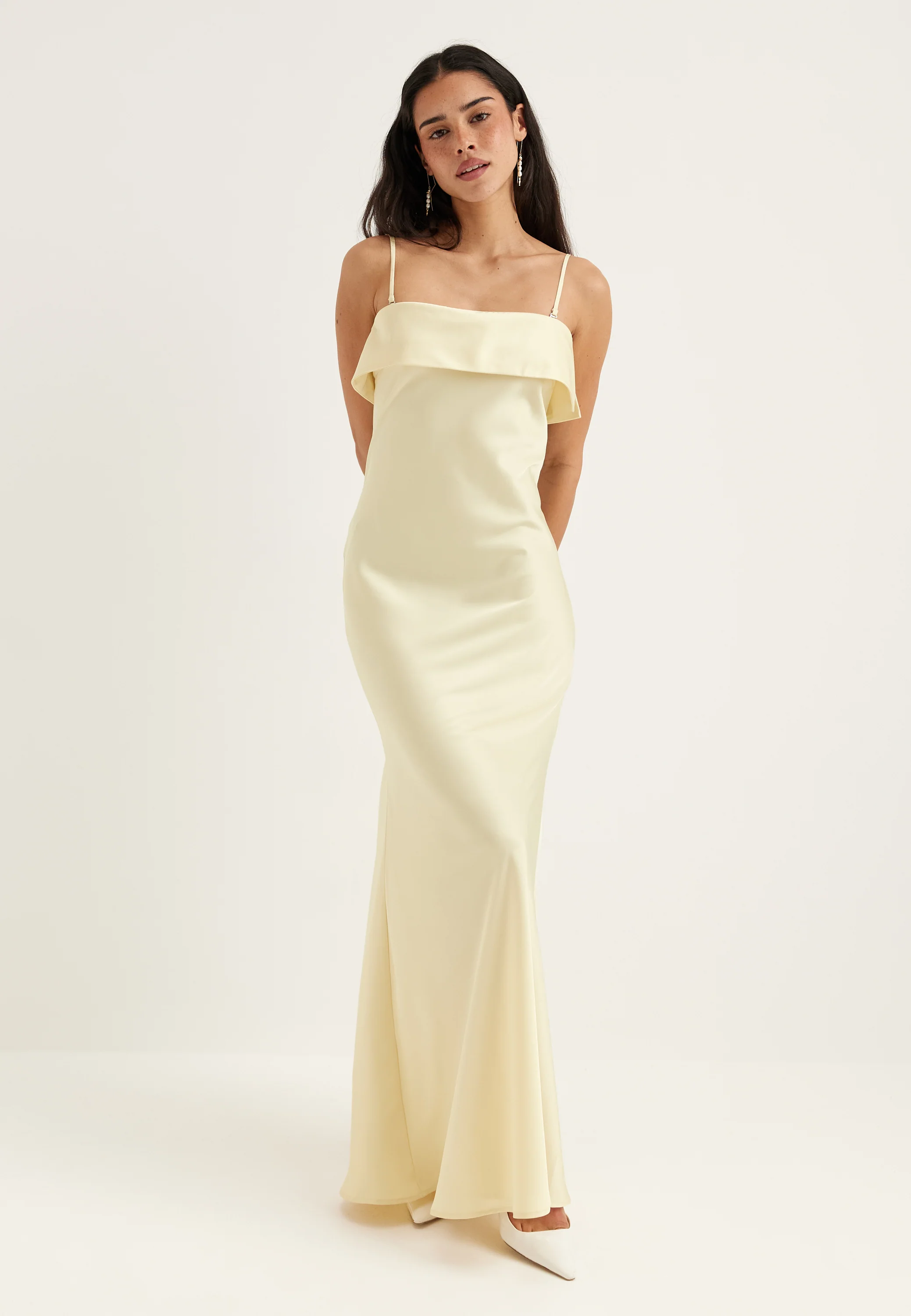 Cape Satin Maxi Dress - Image 8