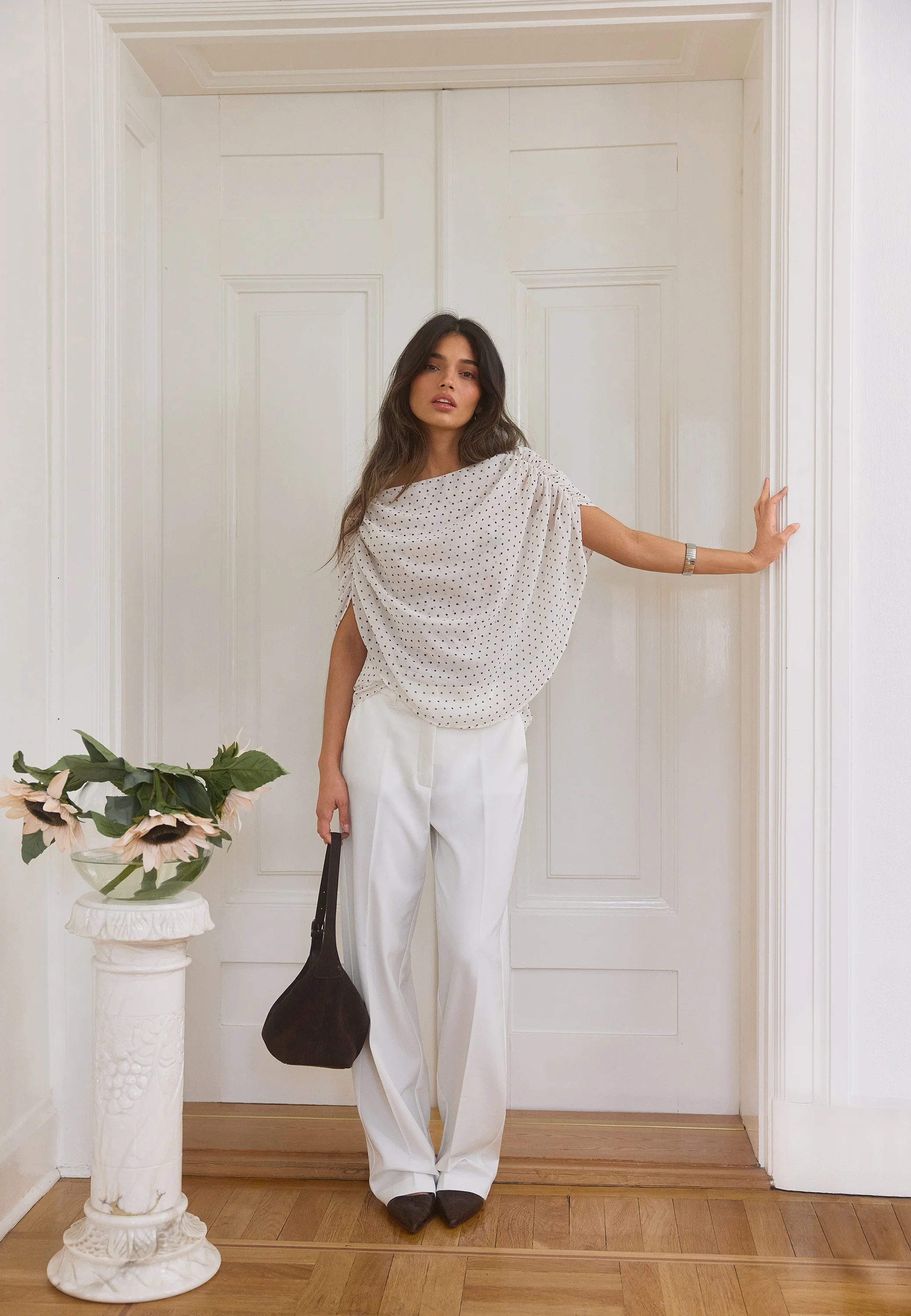 Cape Sleeveless Blouse