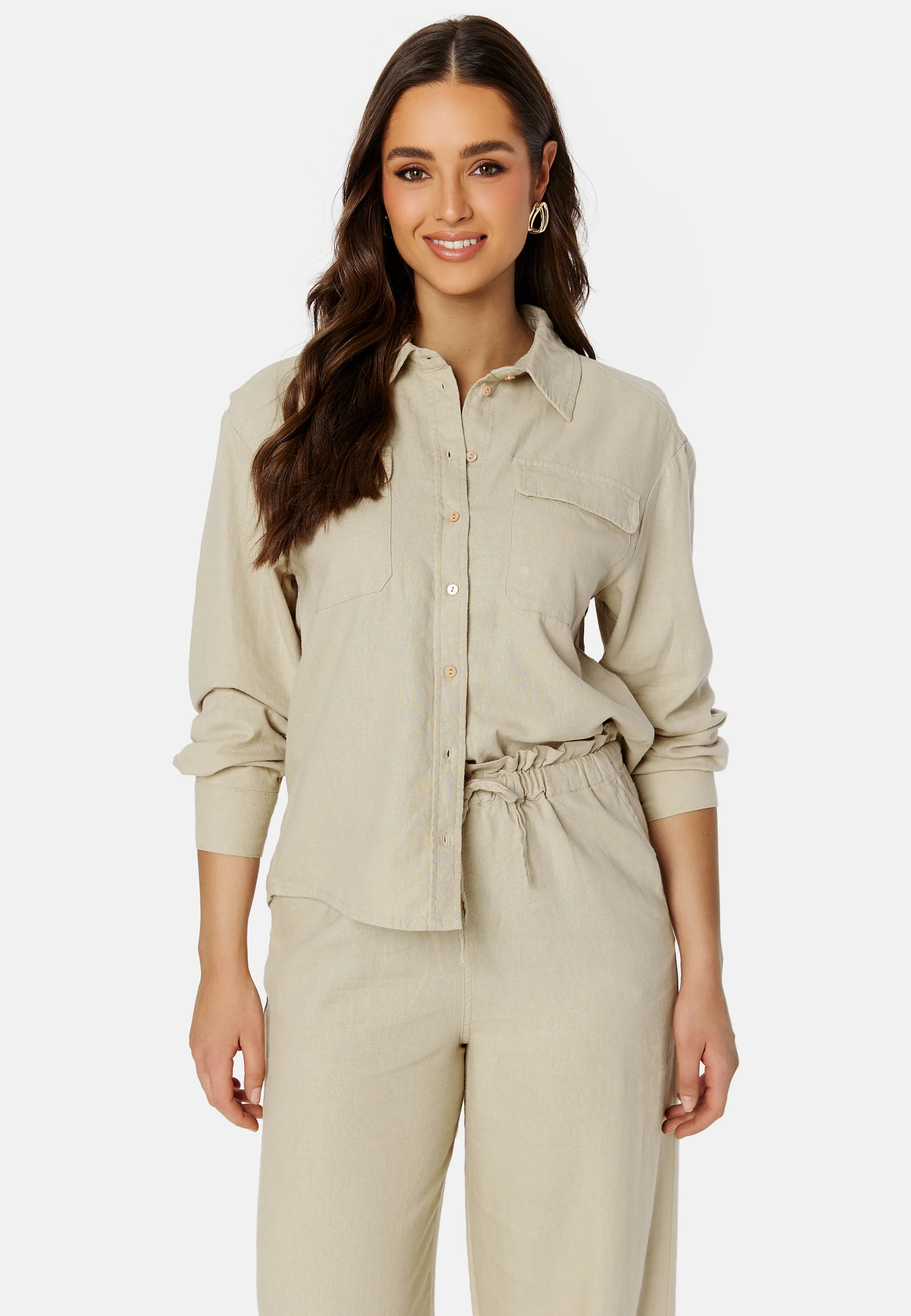 Caro L/S Oversized Linen Blend Shirt