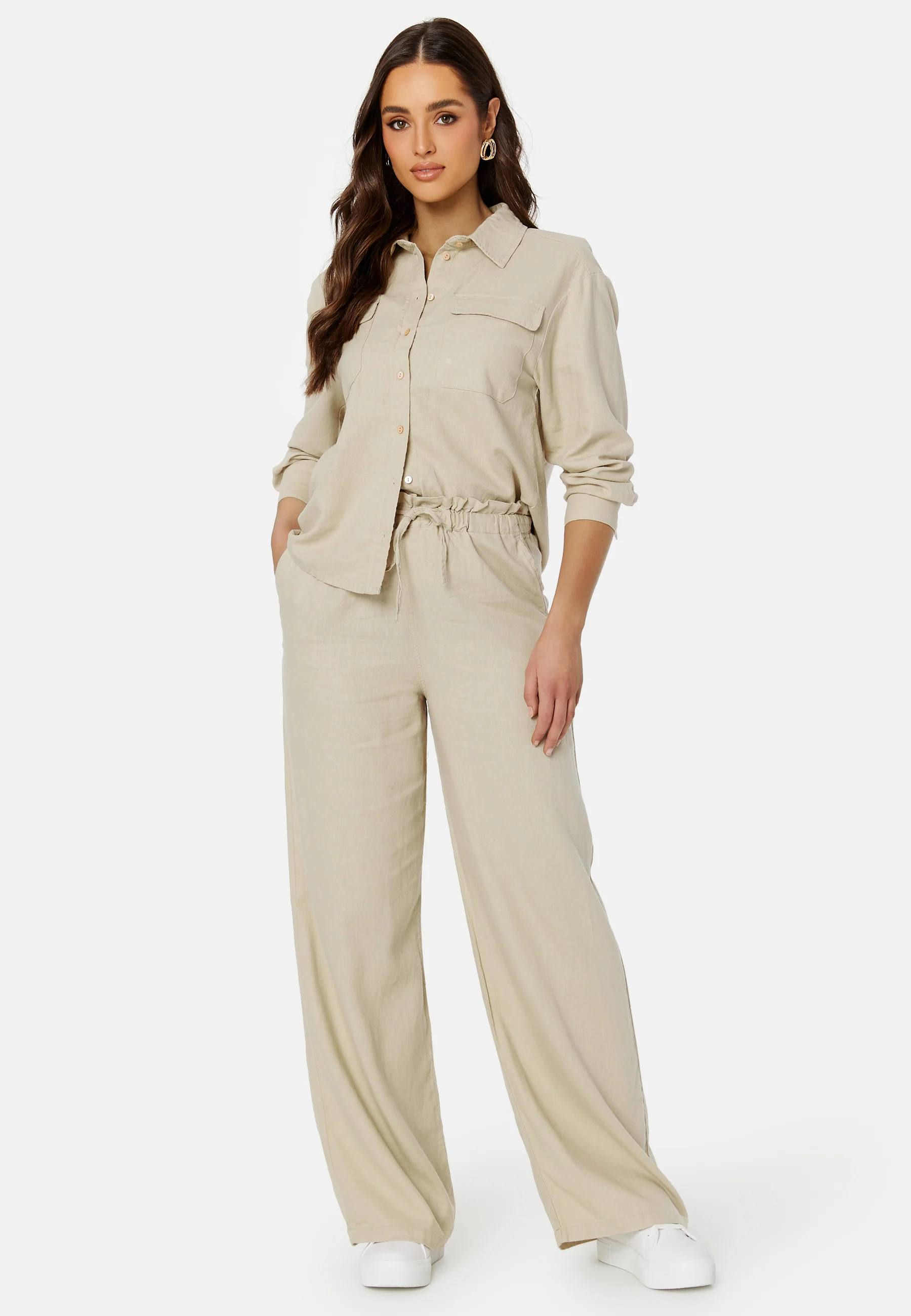 Caro L/S Oversized Linen Blend Shirt - Image 3