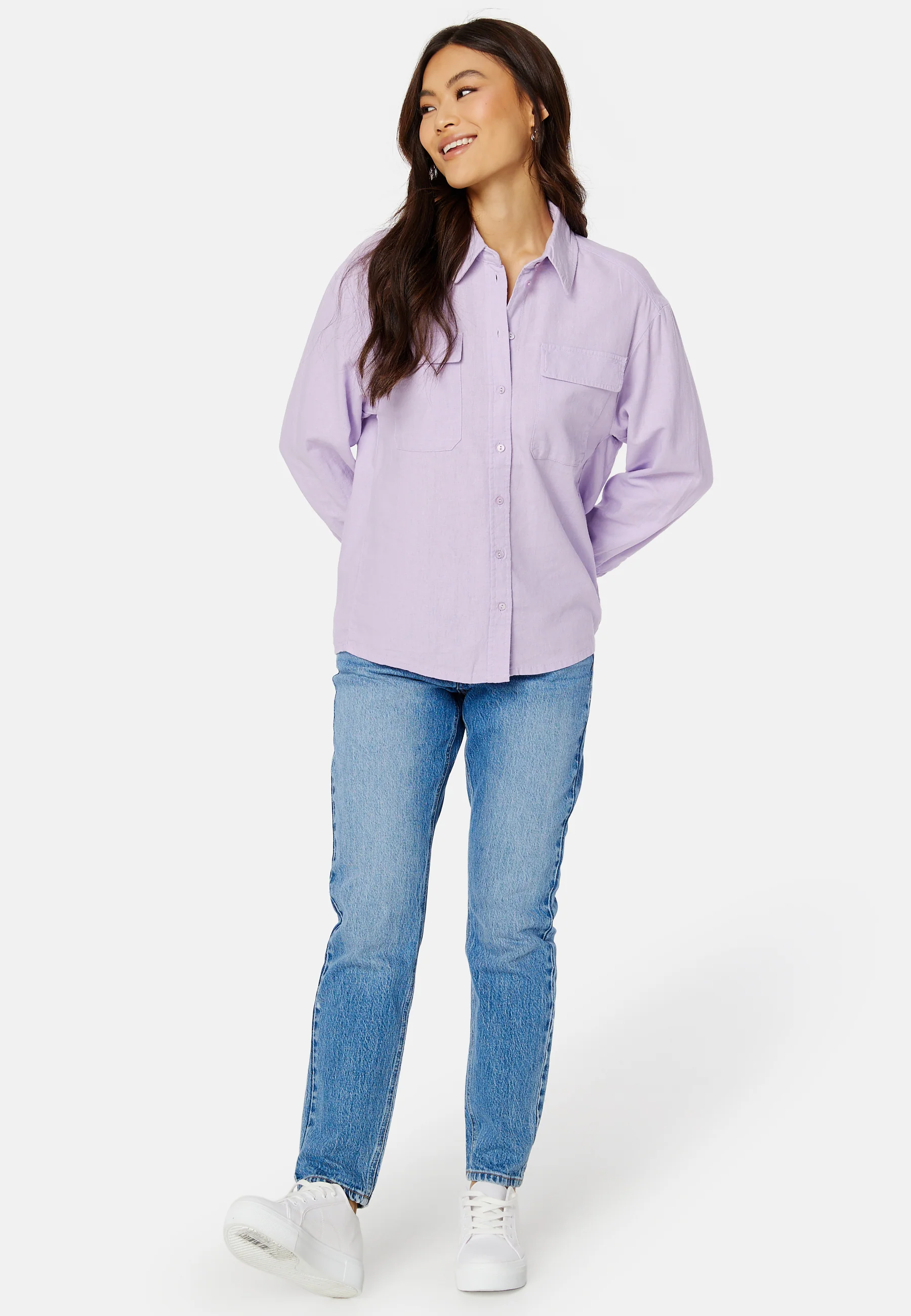 Caro L/S Oversized Linen Blend Shirt - Image 2