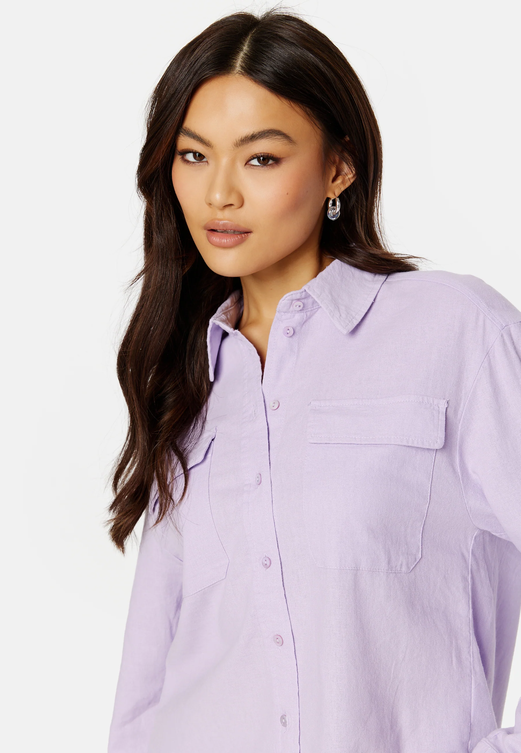 Caro L/S Oversized Linen Blend Shirt - Image 3