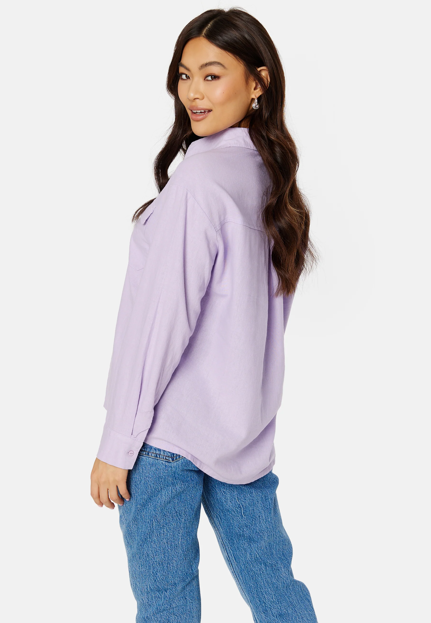 Caro L/S Oversized Linen Blend Shirt - Image 4