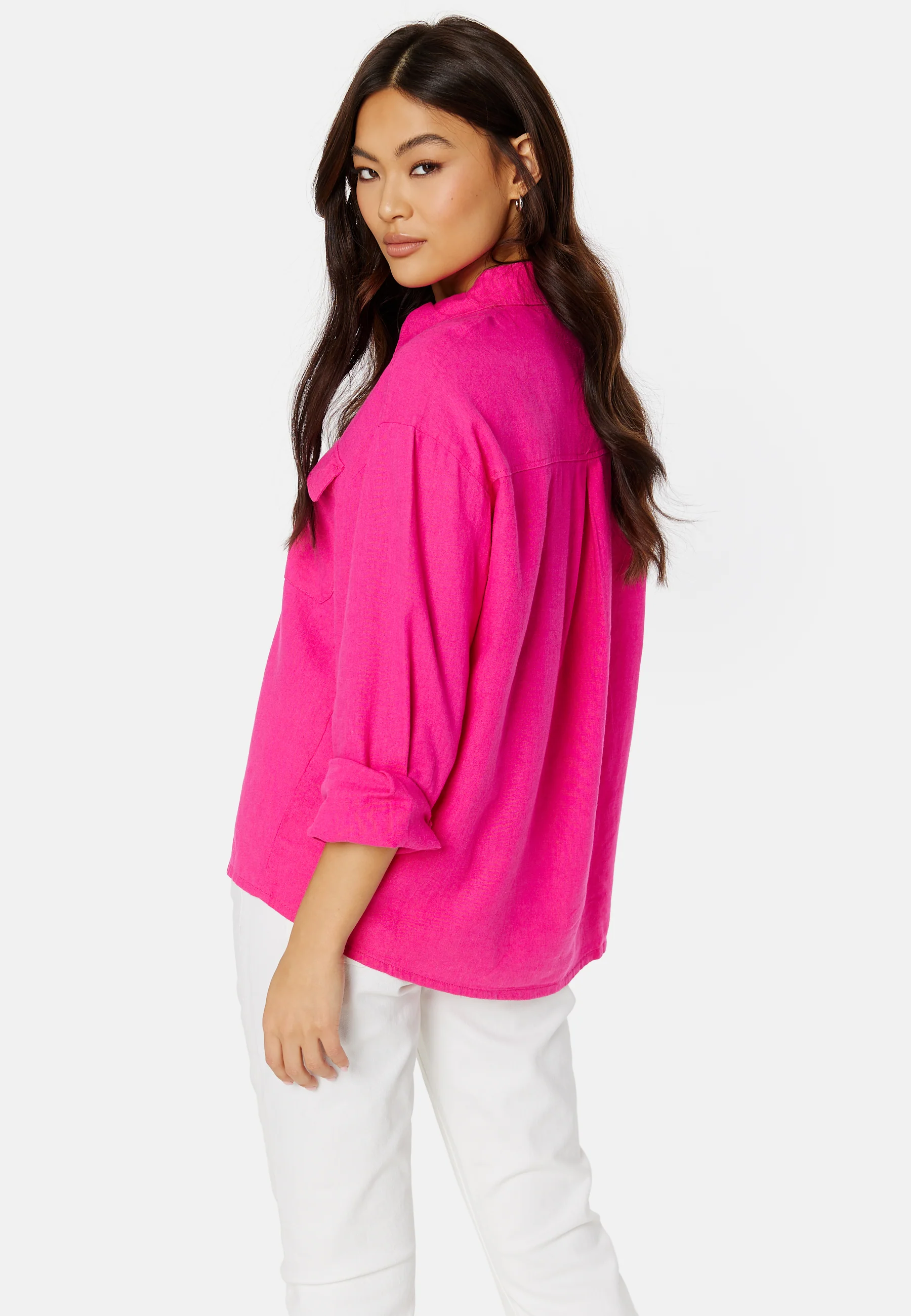 Caro L/S Oversized Linen Blend Shirt - Image 4