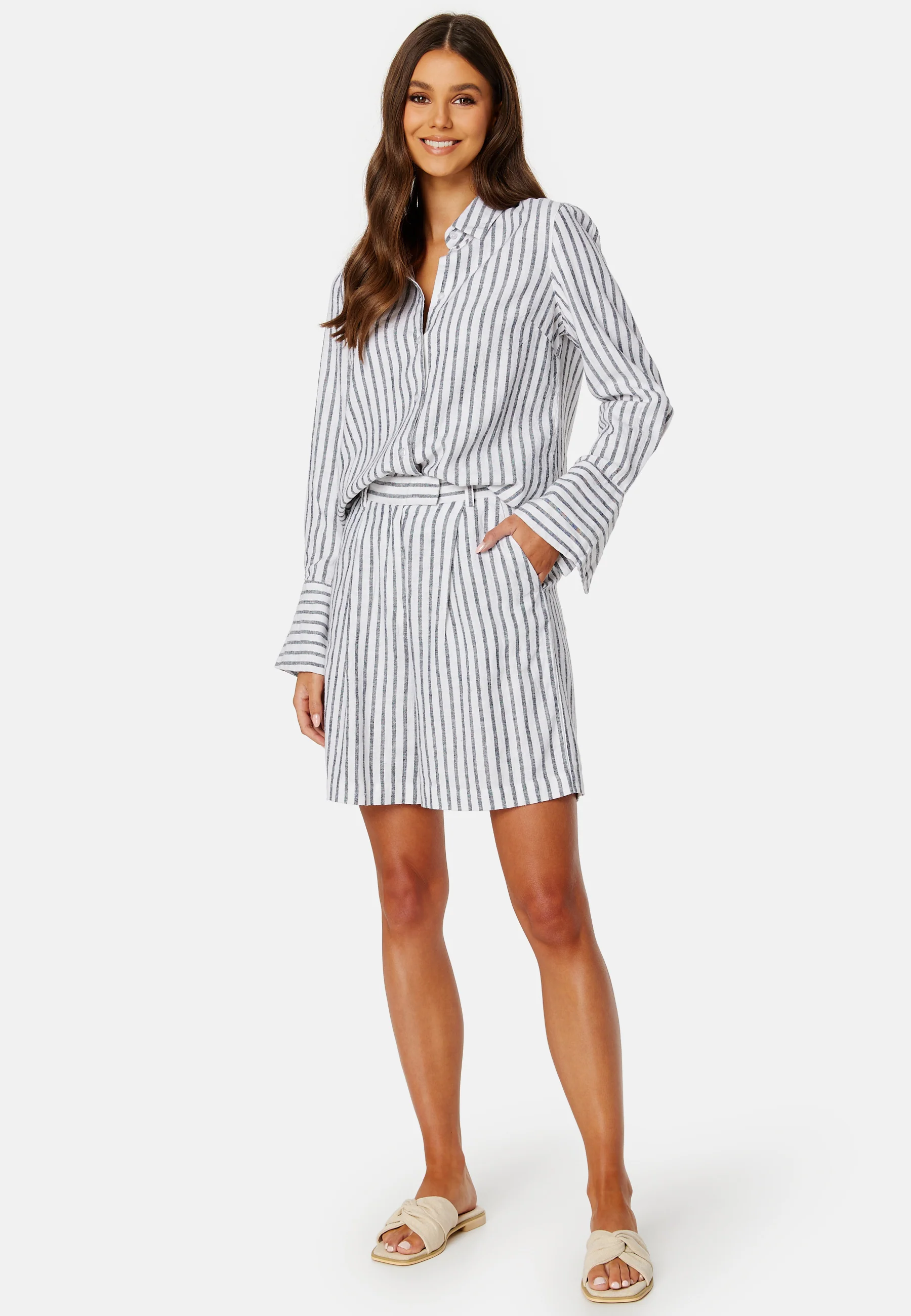 CC linen striped shorts - Image 3