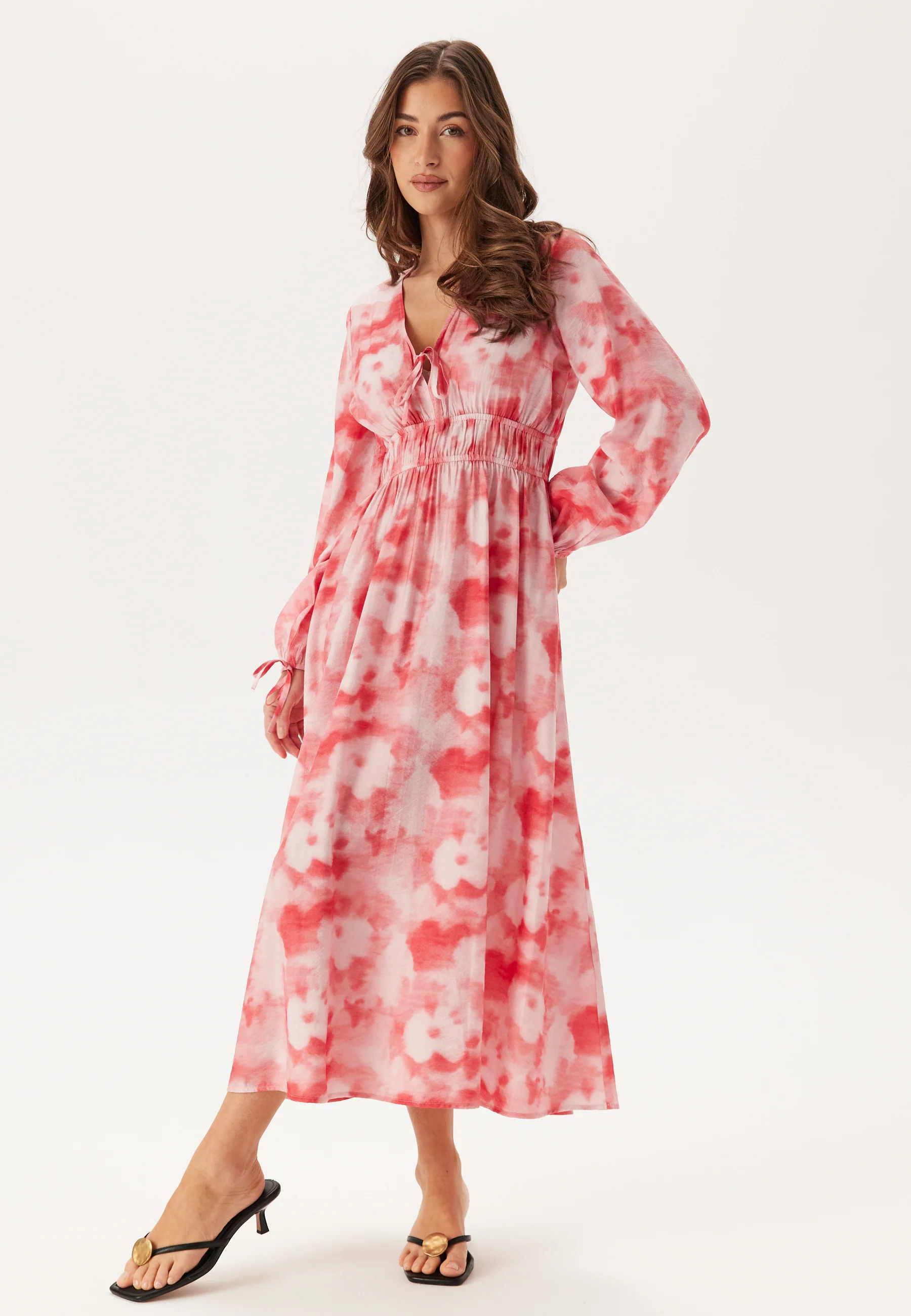 CC V-neck Viscose Strap L/S Dress - Image 2