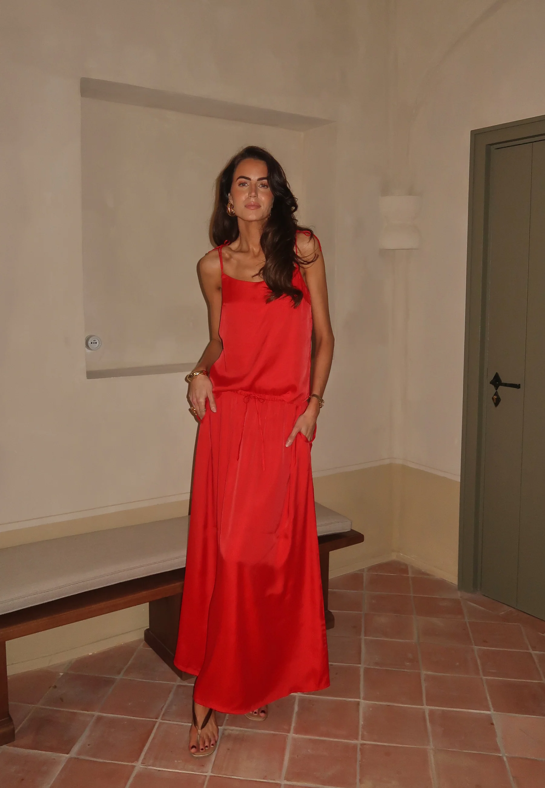 CC Viscose Maxi Satin Skirt
