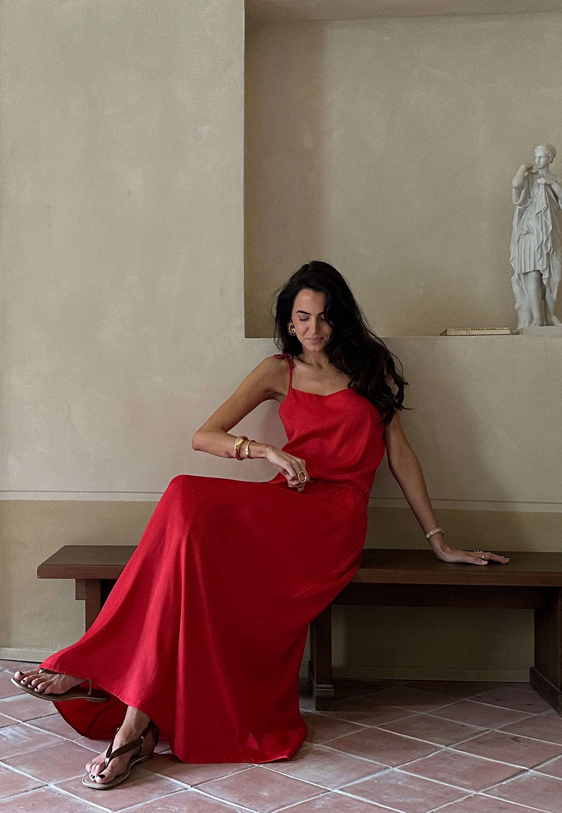 CC Viscose Maxi Satin Skirt - Image 2