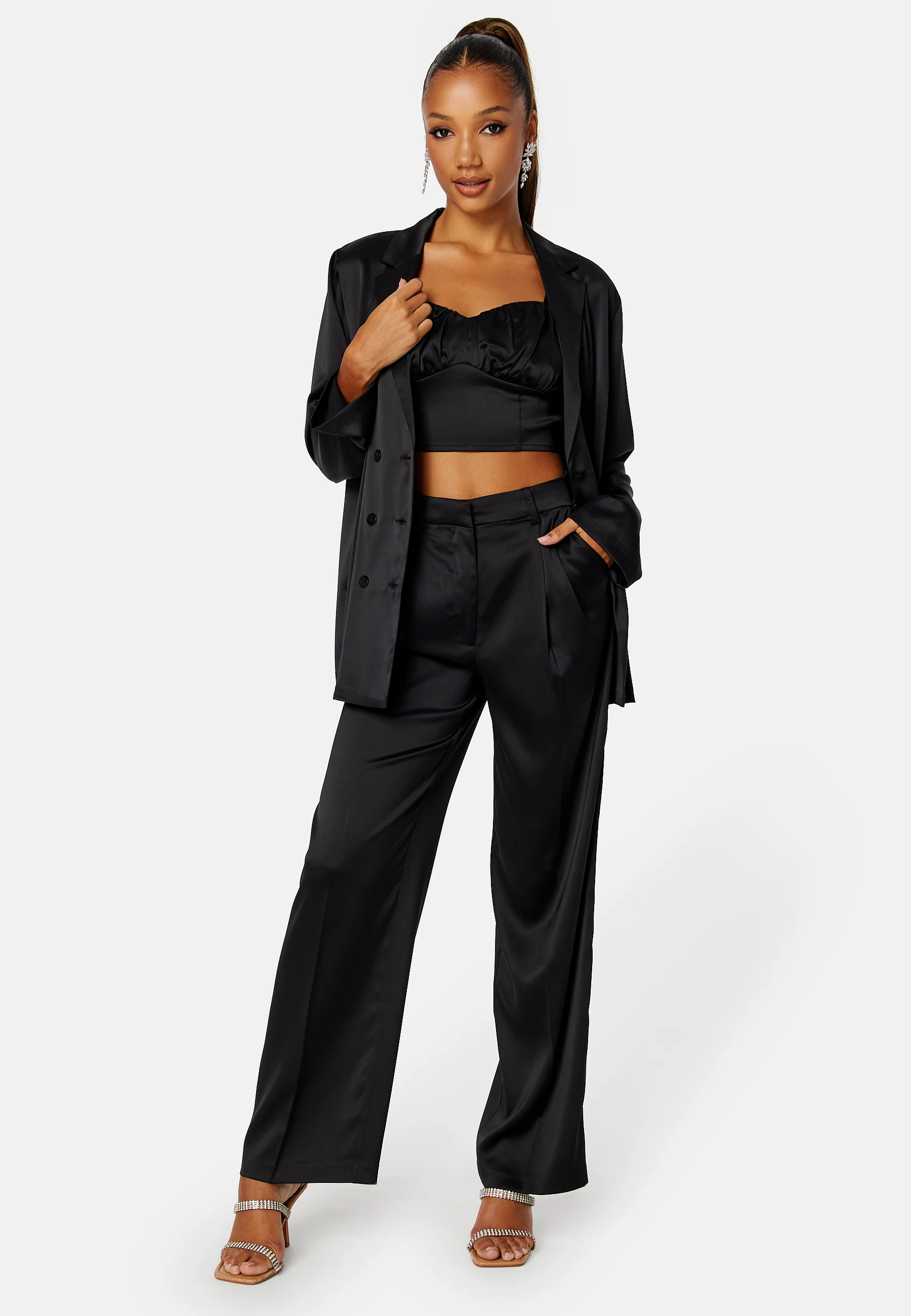Chana satin suit pants