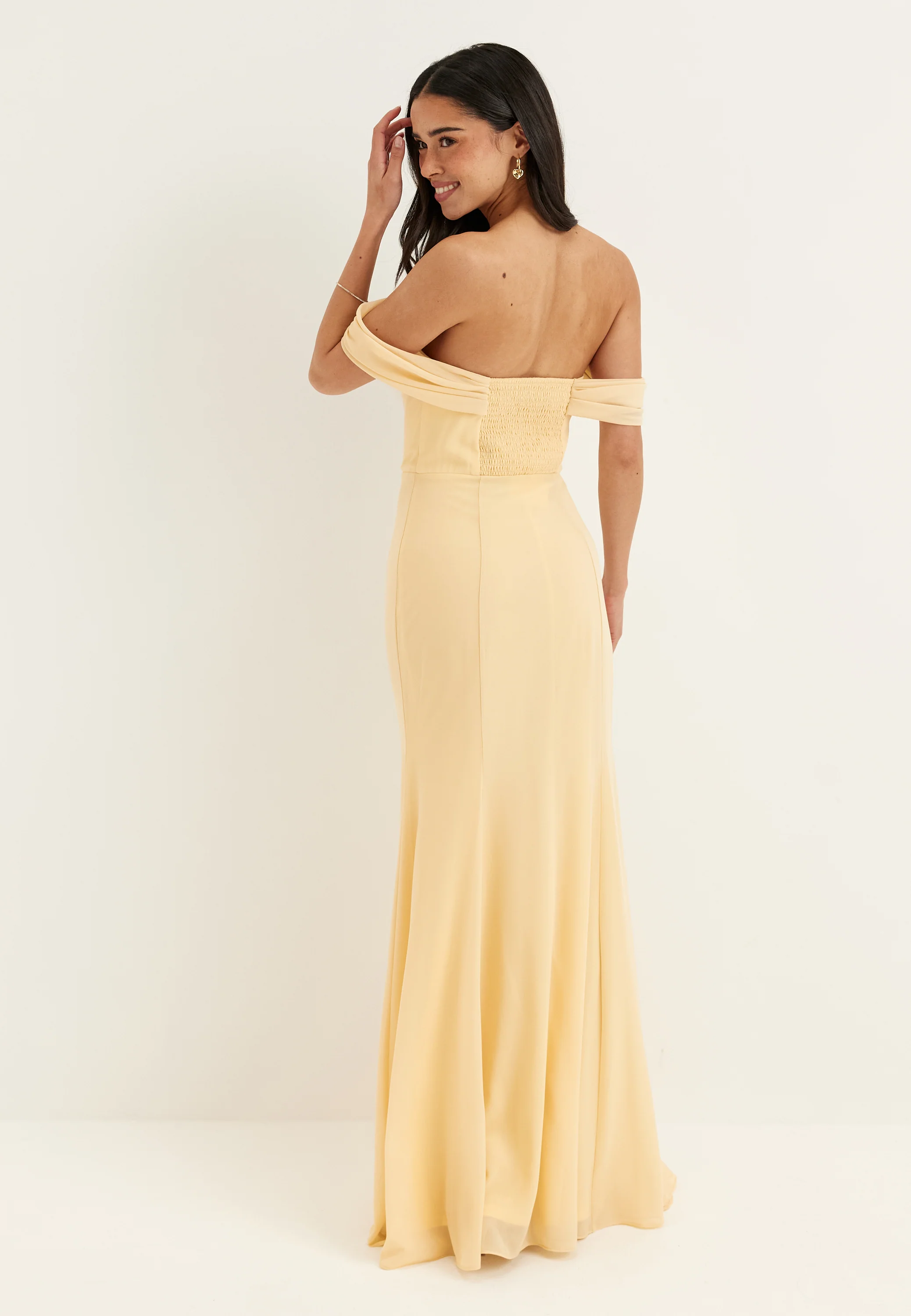 Chiffon Off Shoulder Maxi Dress - Image 3