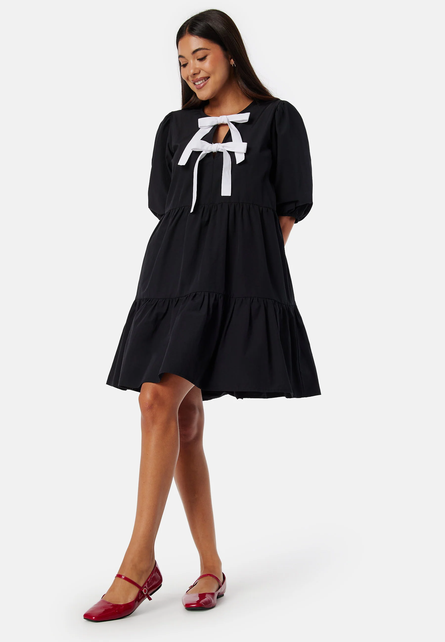Contrast Bow Dress - Image 4