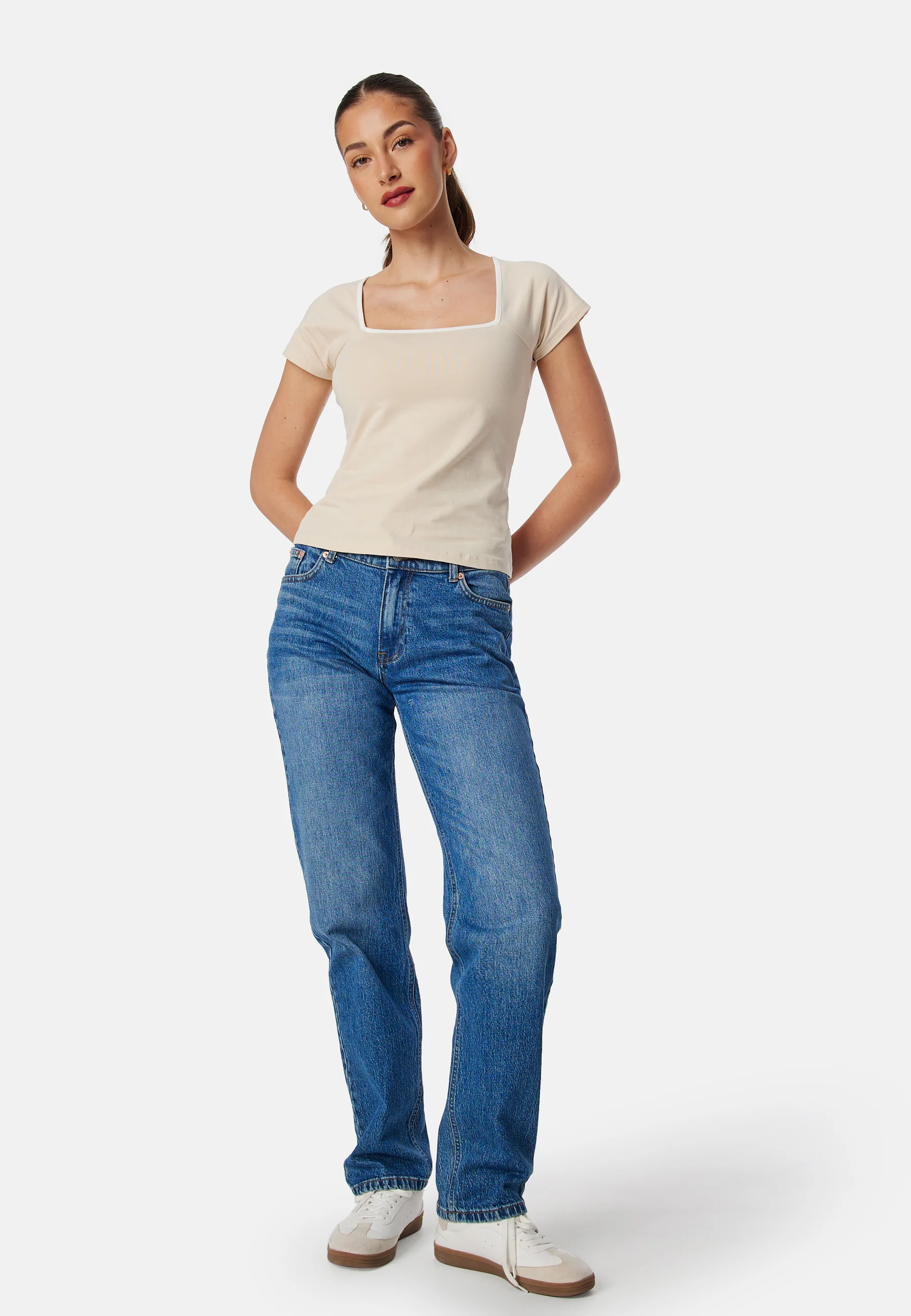 Contrast Cap Sleeve Top - Image 4