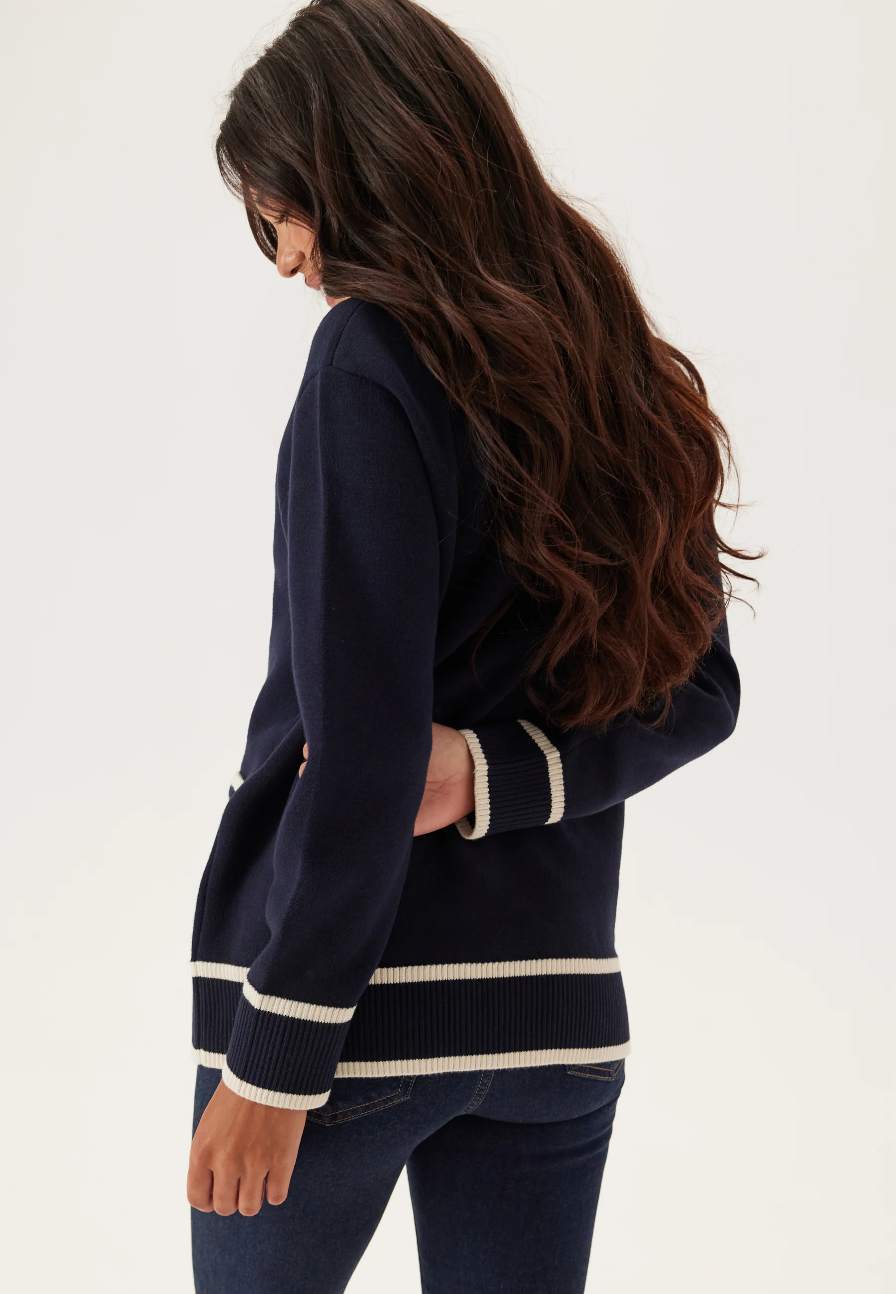 Contrast Knit Cardigan - Image 2