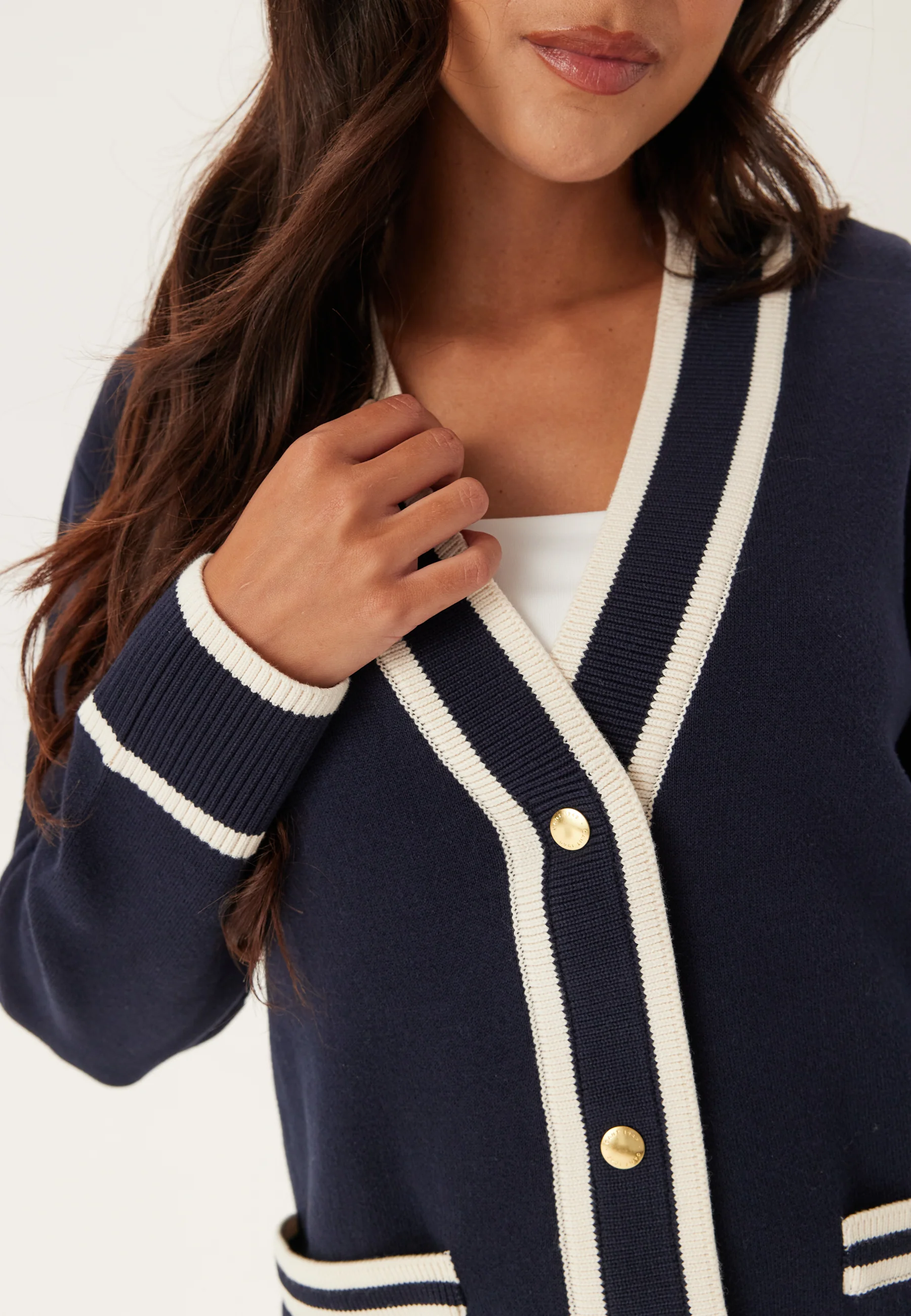 Contrast Knit Cardigan - Image 3