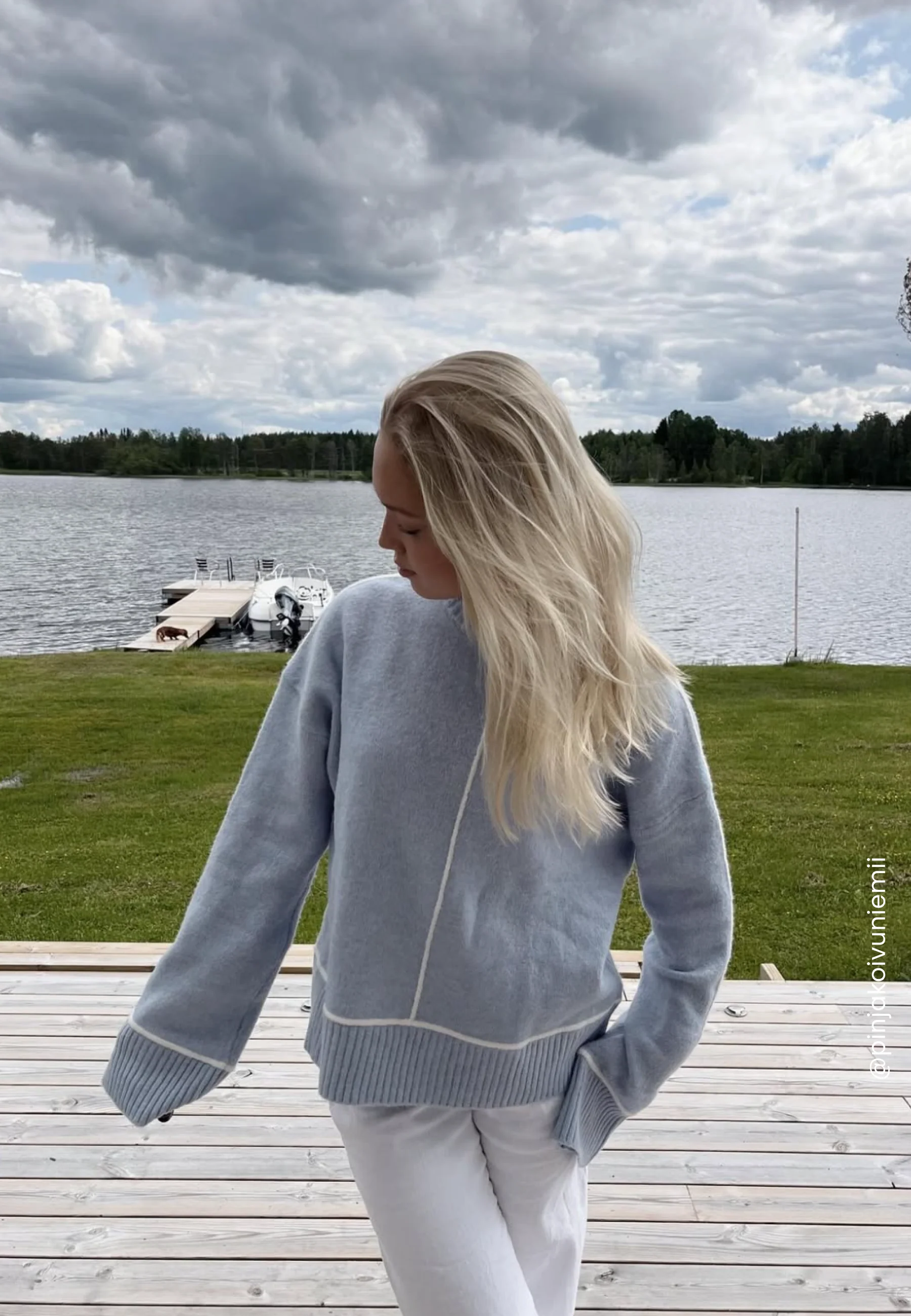 Contrast Stitch Knitted Sweater