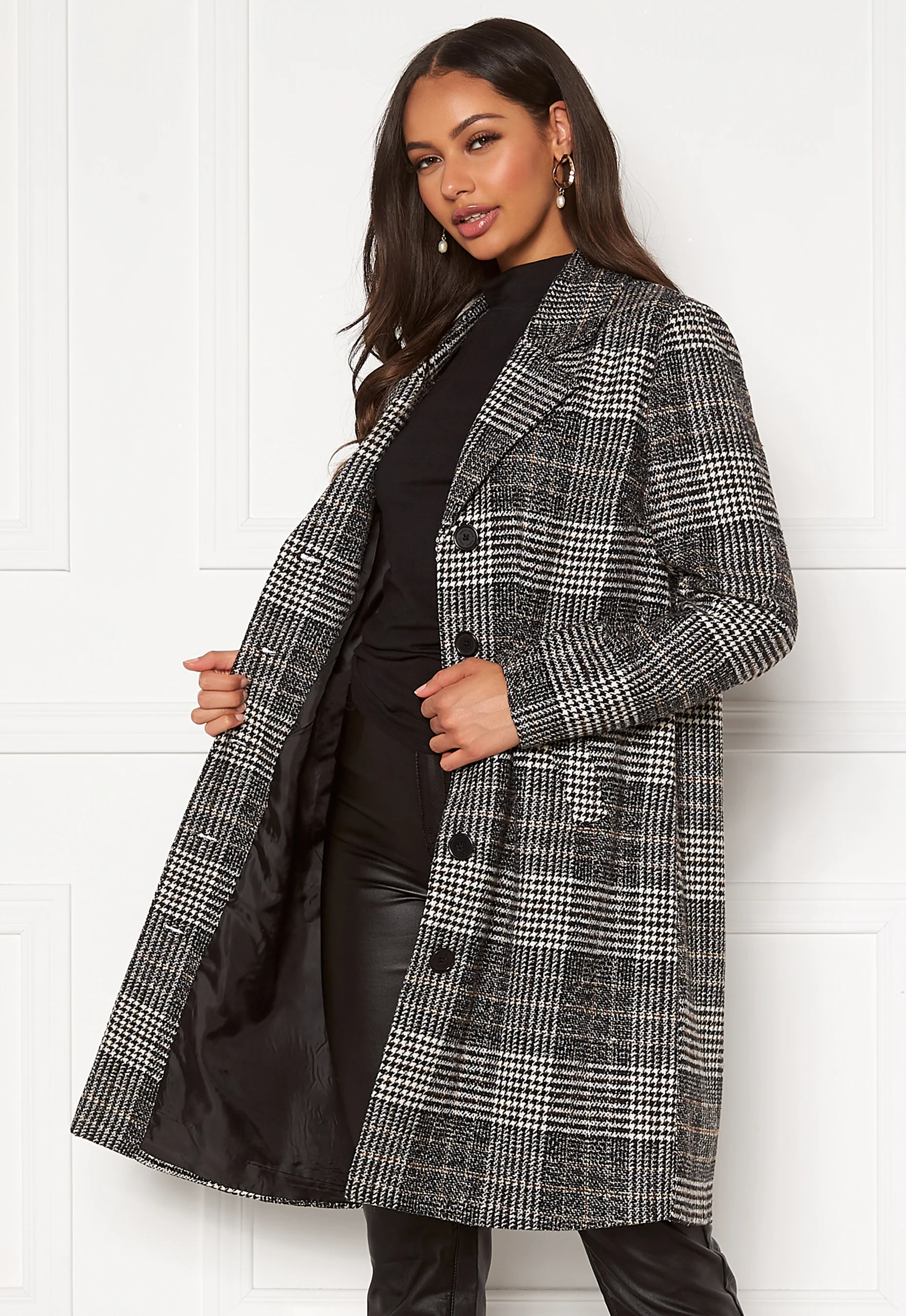 Corinne checked coat - Image 5