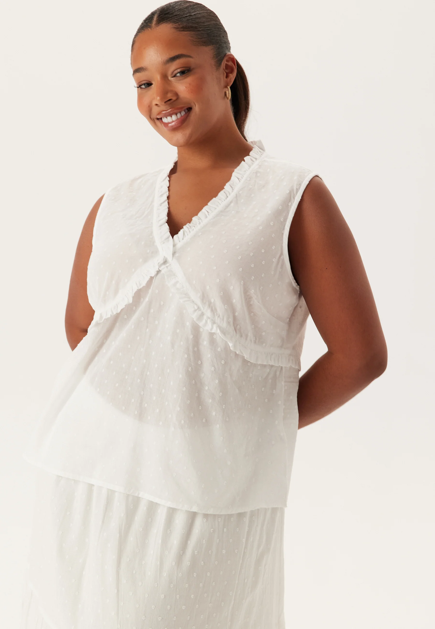 Cotton Dobby Dot Blouse - Image 6