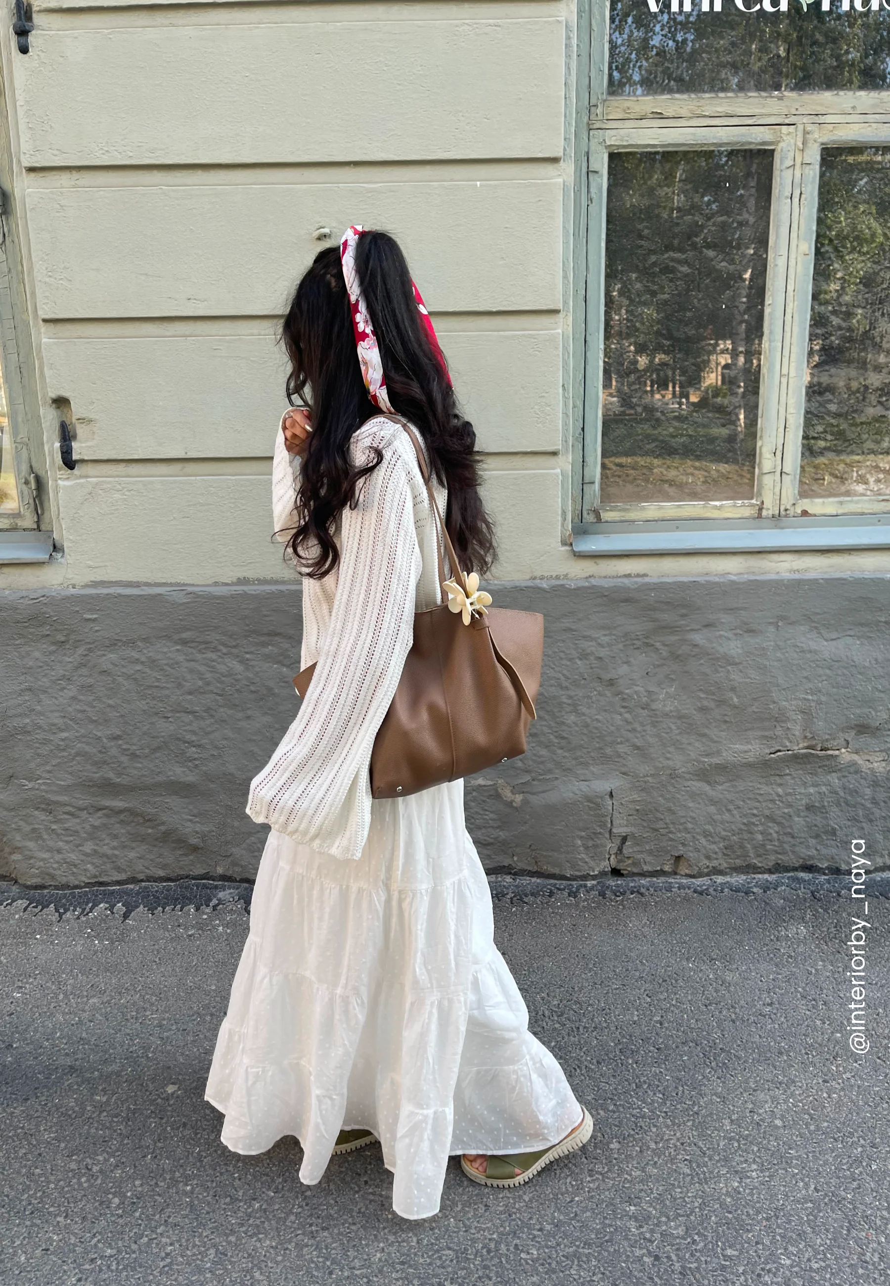 Cotton Dobby Dot Maxi Skirt - Image 2