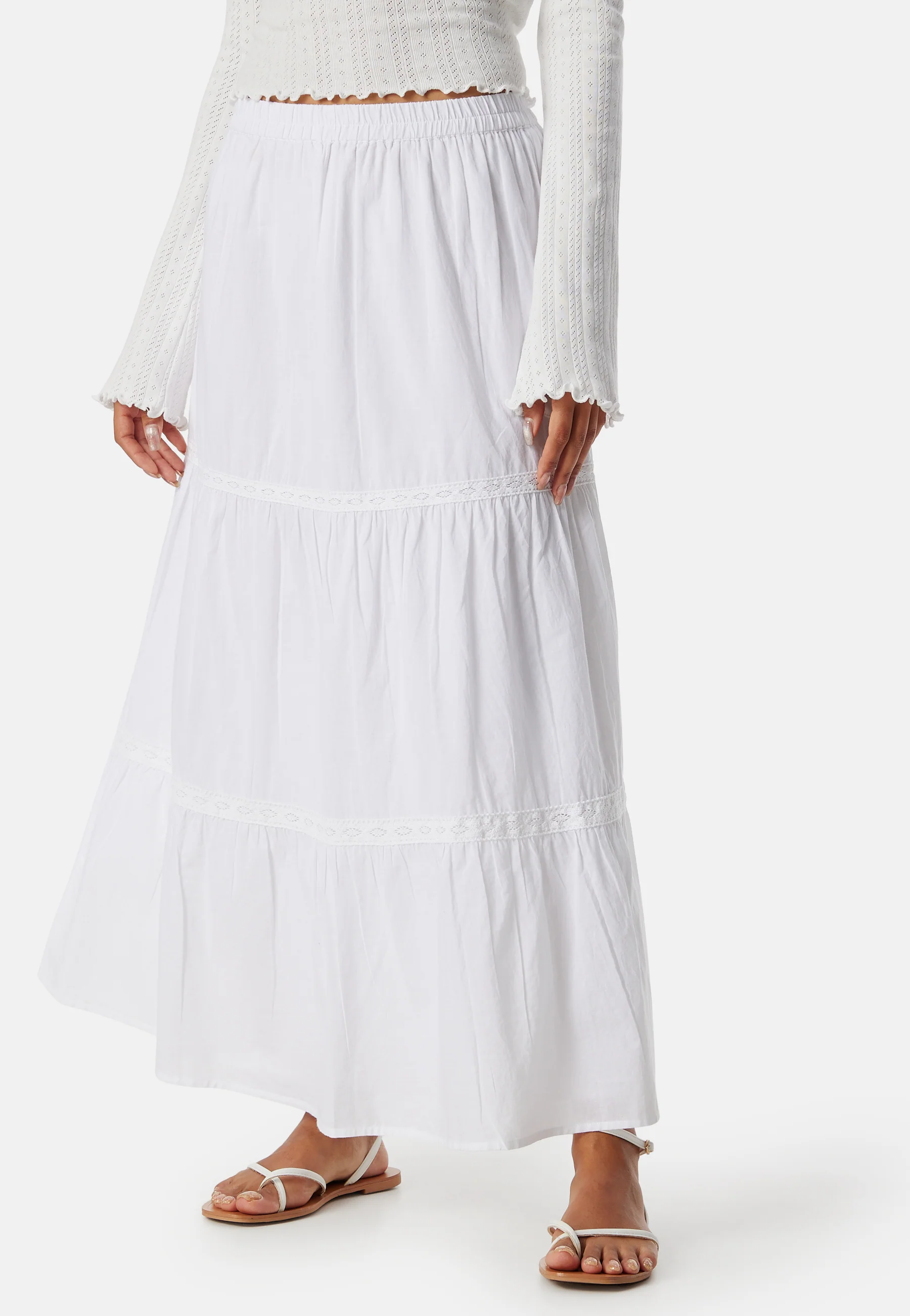 Cotton Maxi Flounce Skirt - Image 2