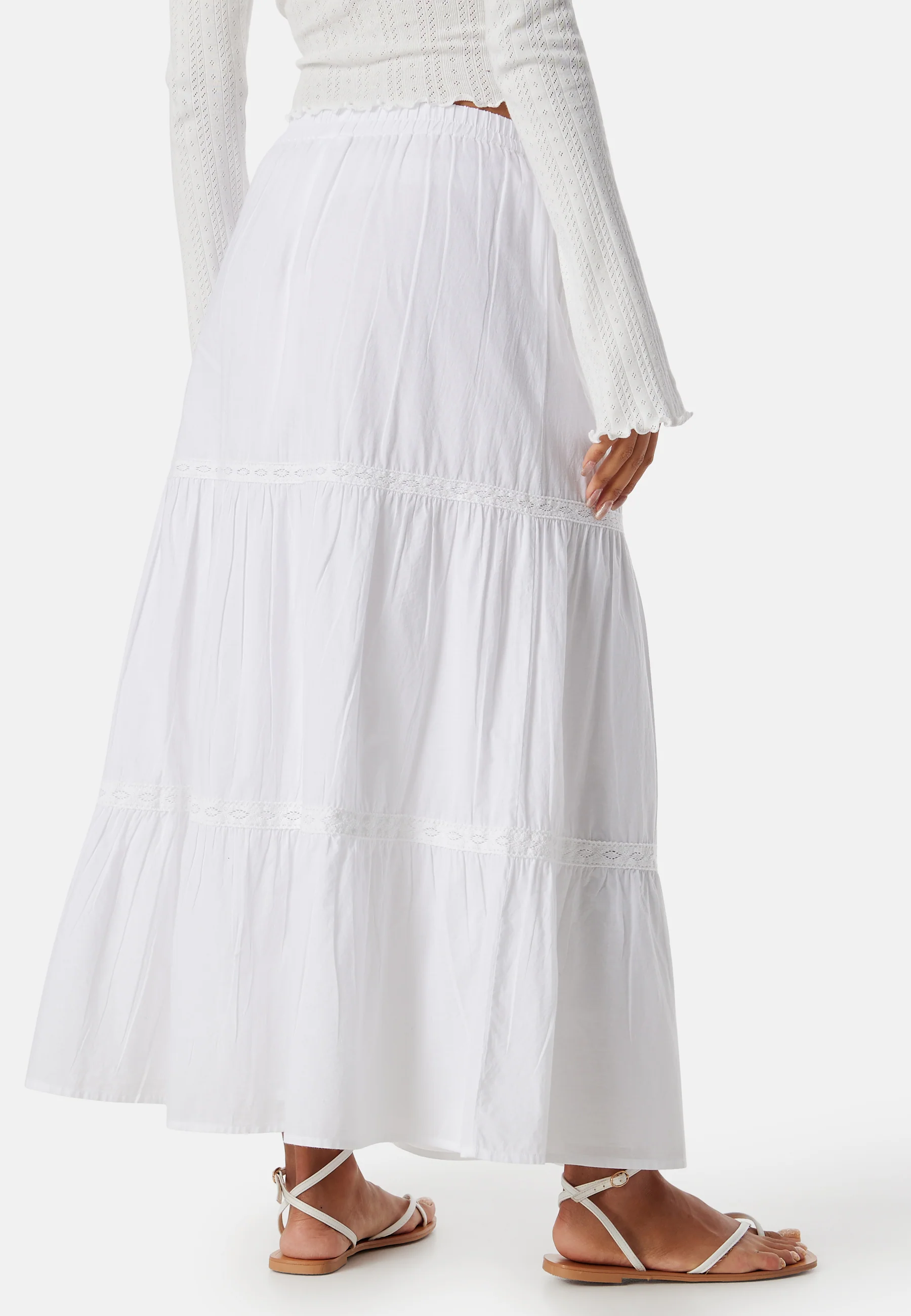 Cotton Maxi Flounce Skirt - Image 3