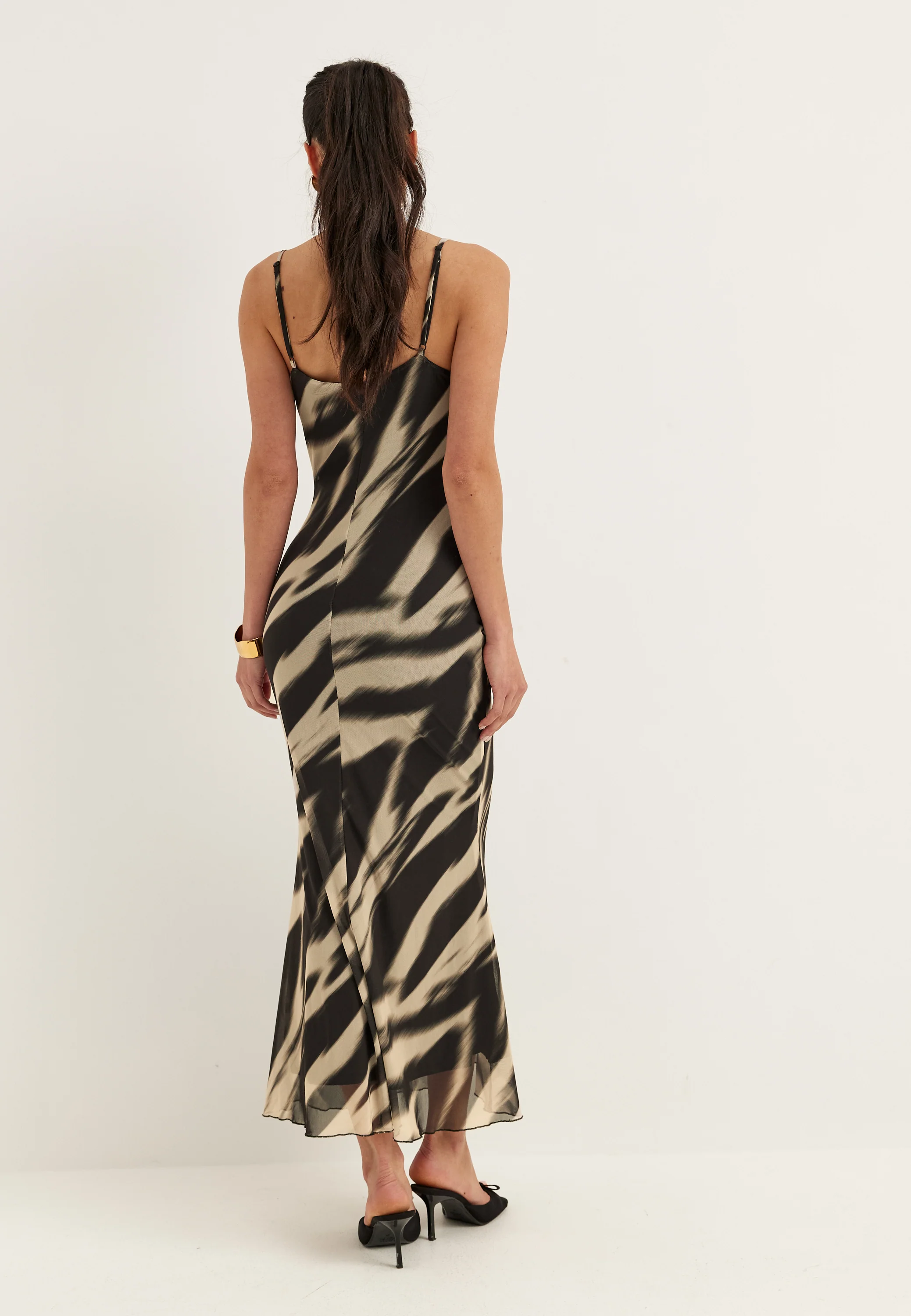 Cowl Neck Mesh Dress - Image 4