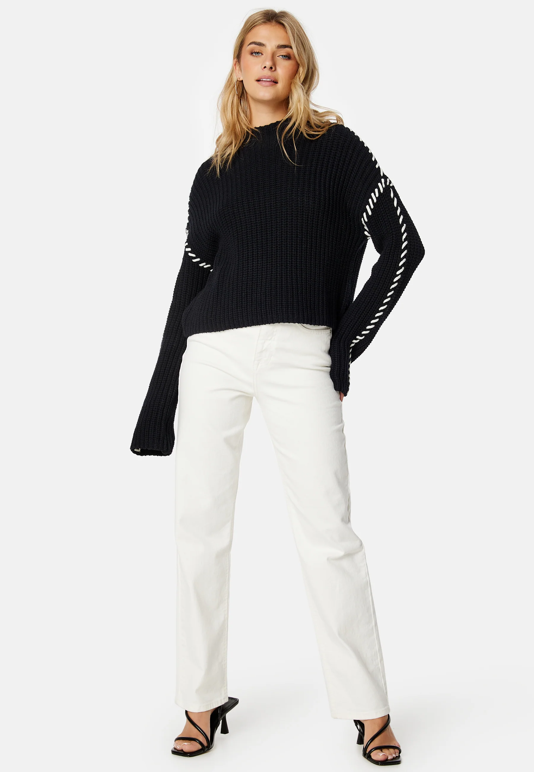 Cream LS Funnelneck Pullover - Image 4
