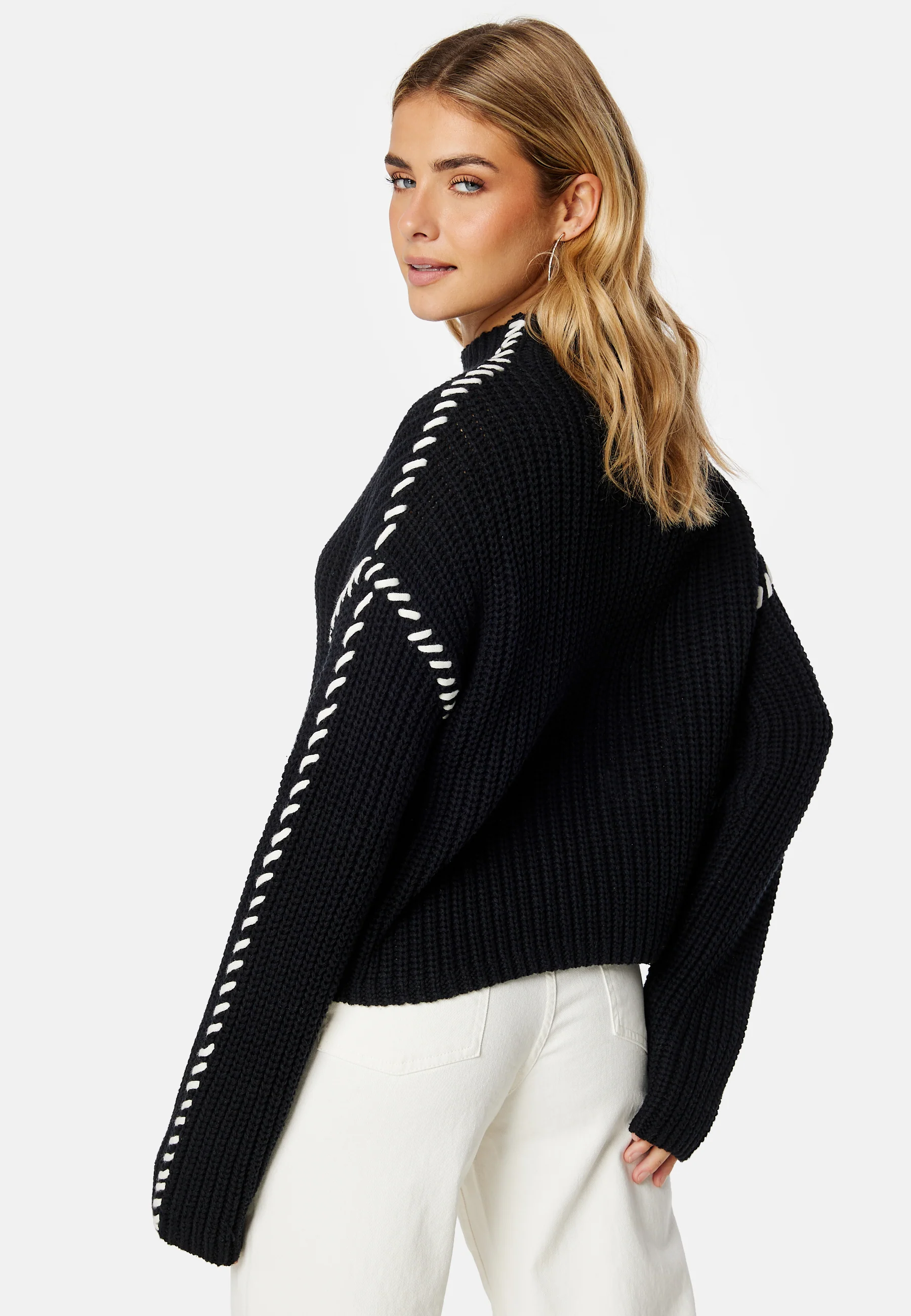 Cream LS Funnelneck Pullover - Image 5