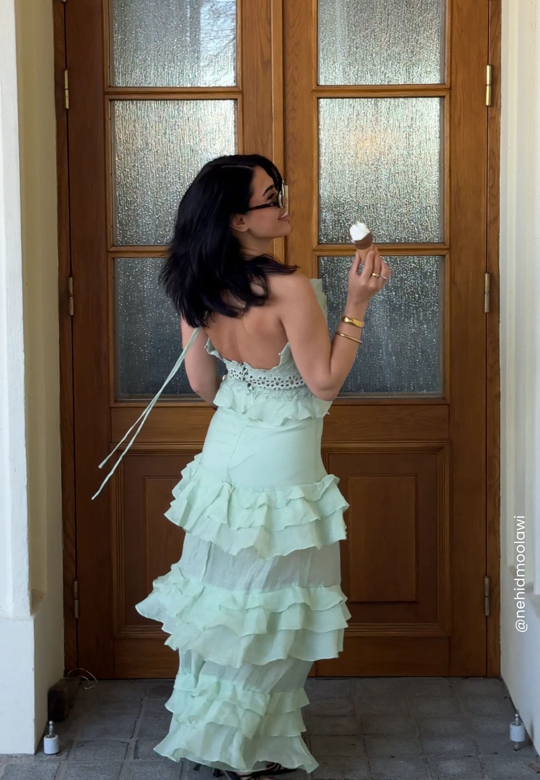 Crochet Waist Flounce Maxi Dress - Image 9