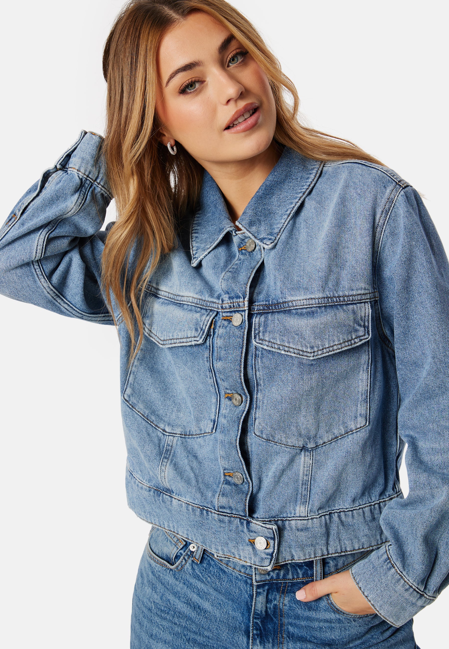 Cropped Denim Jacket - Image 5