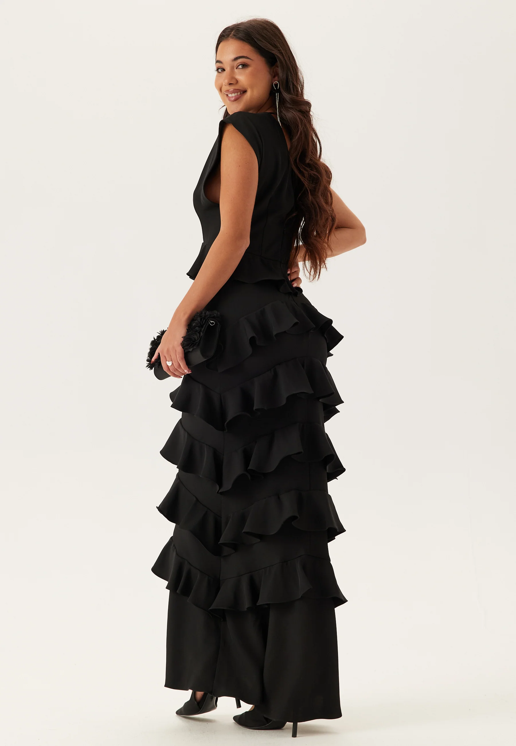Deep V-Neck Flounce Gown - Image 2
