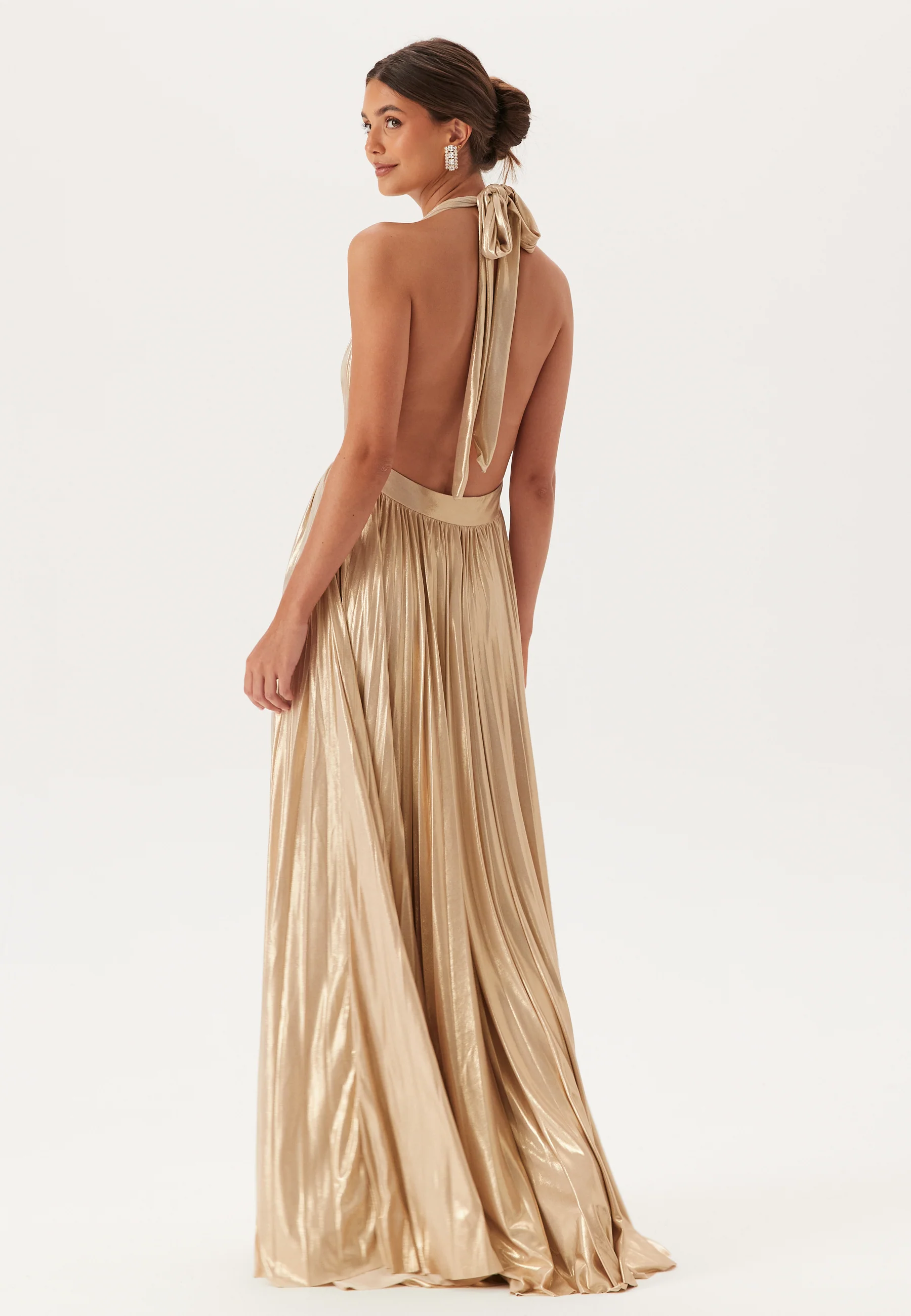 Deep V Neck Metallic Dress - Image 3