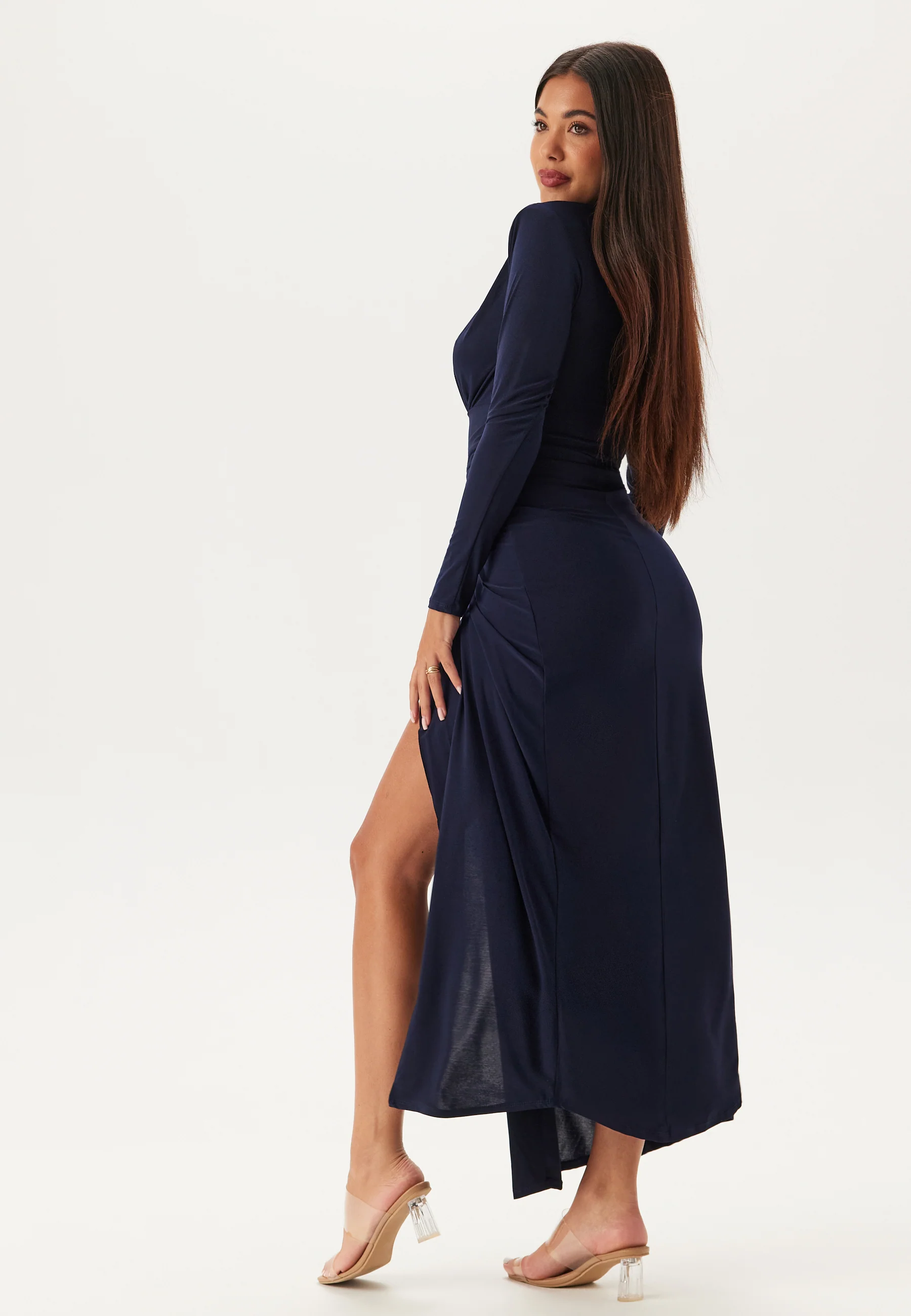 Deep V Wrap Front Maxi Dress - Image 2