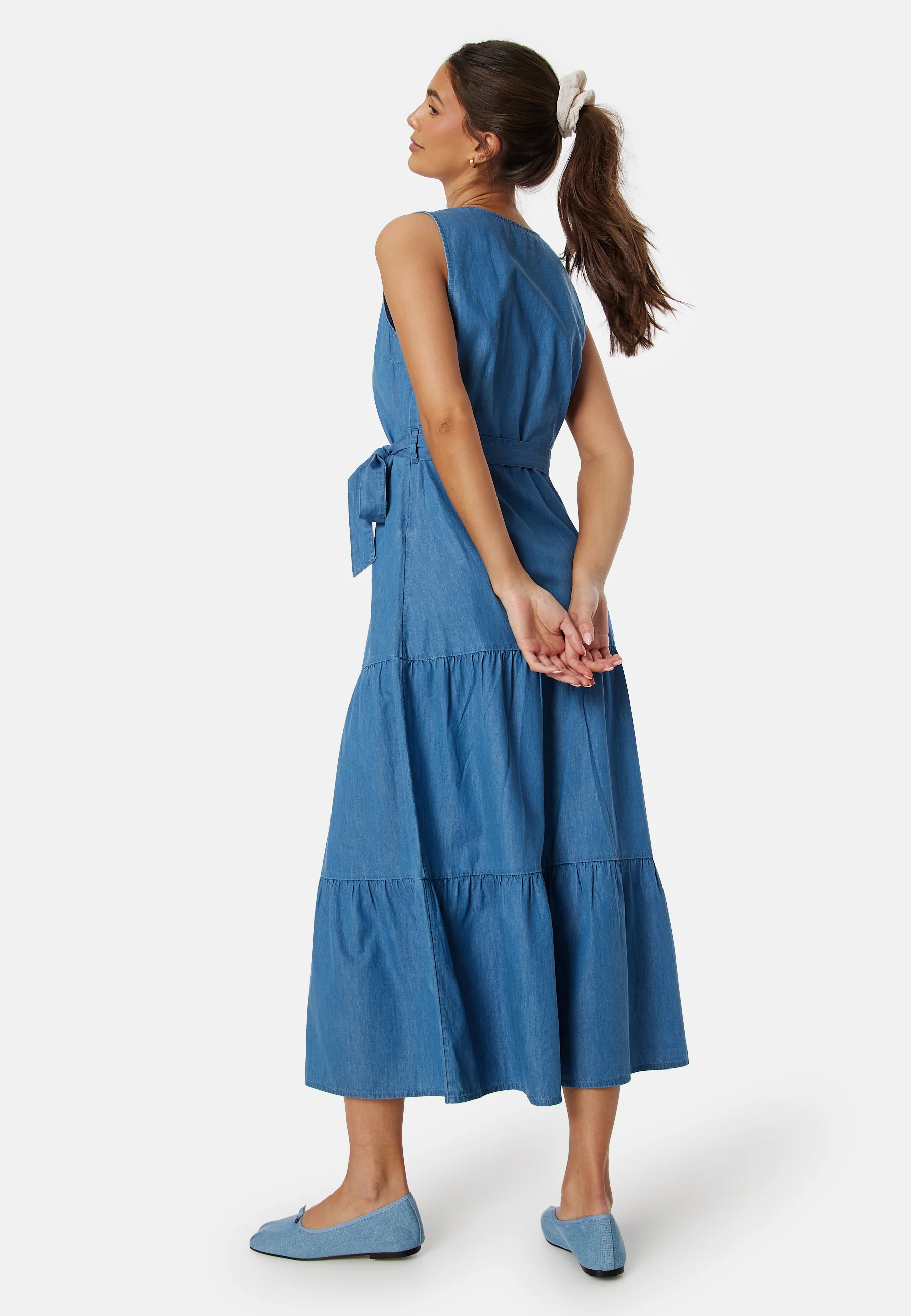 Denim Flounce Dress - Image 2