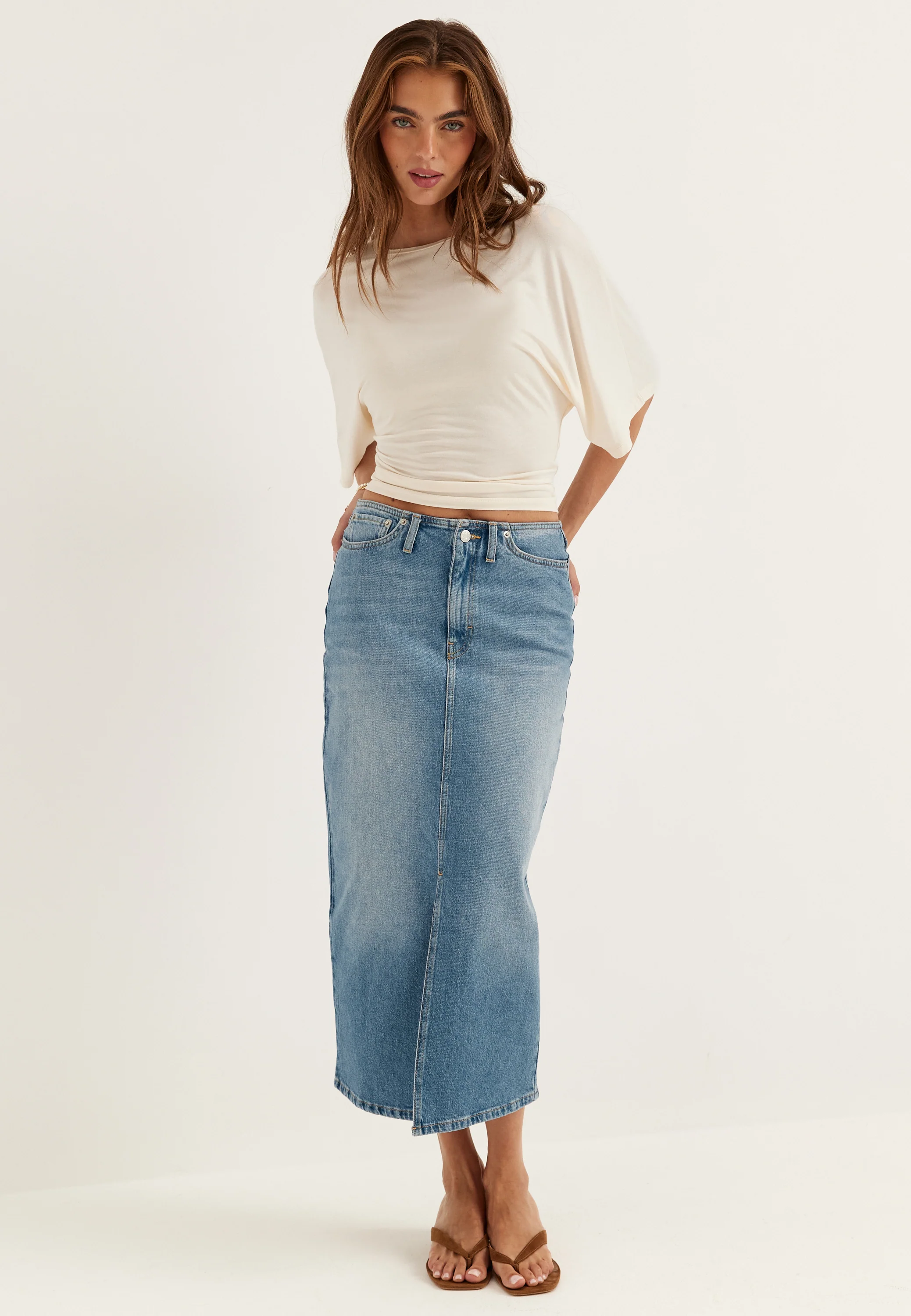 Denim Midi Skirt - Image 2