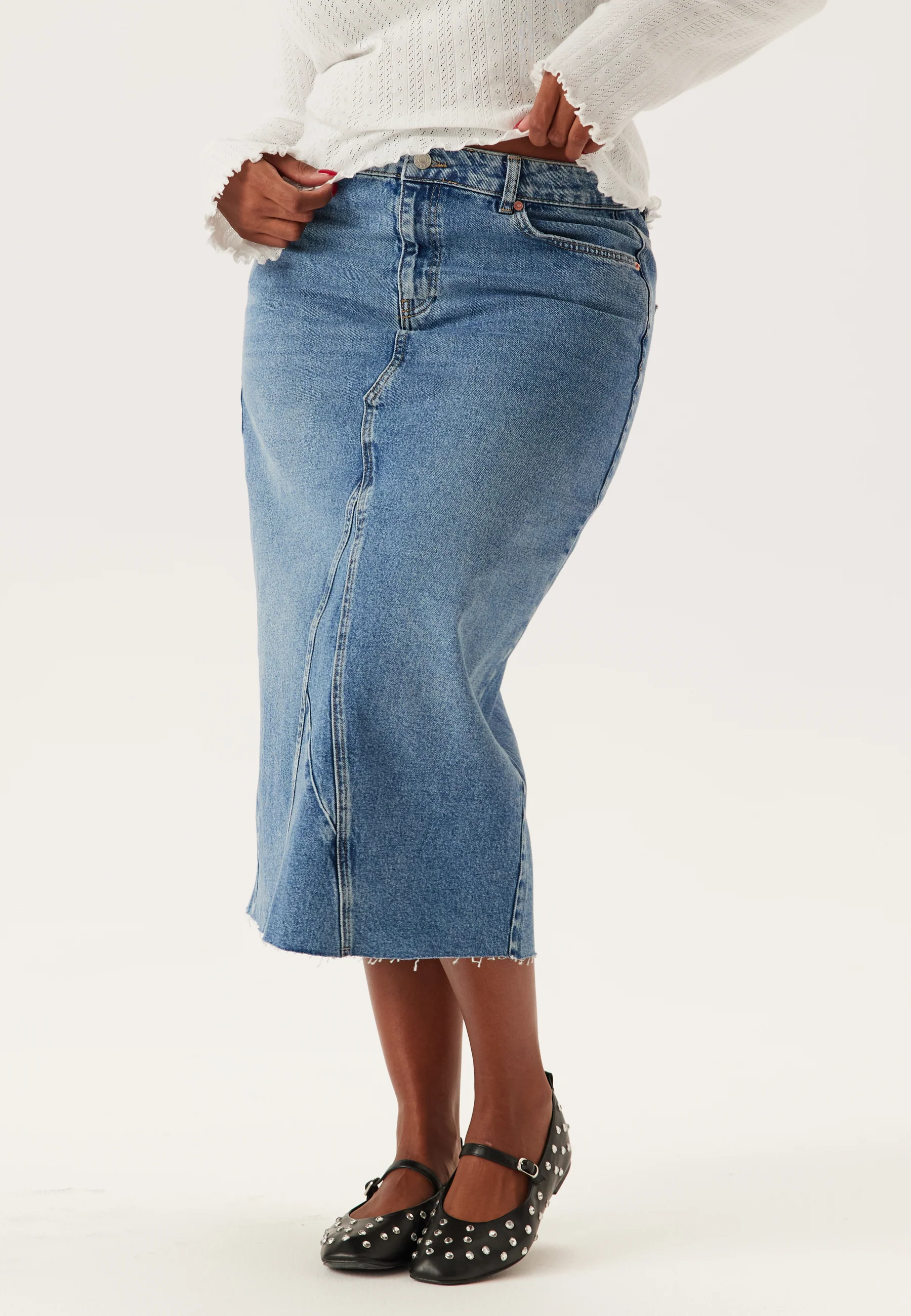 Denim Midi Skirt - Image 5