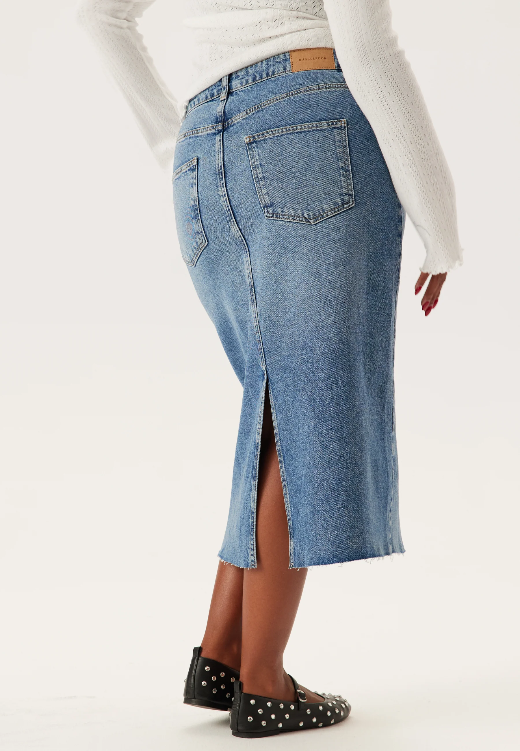 Denim Midi Skirt - Image 6