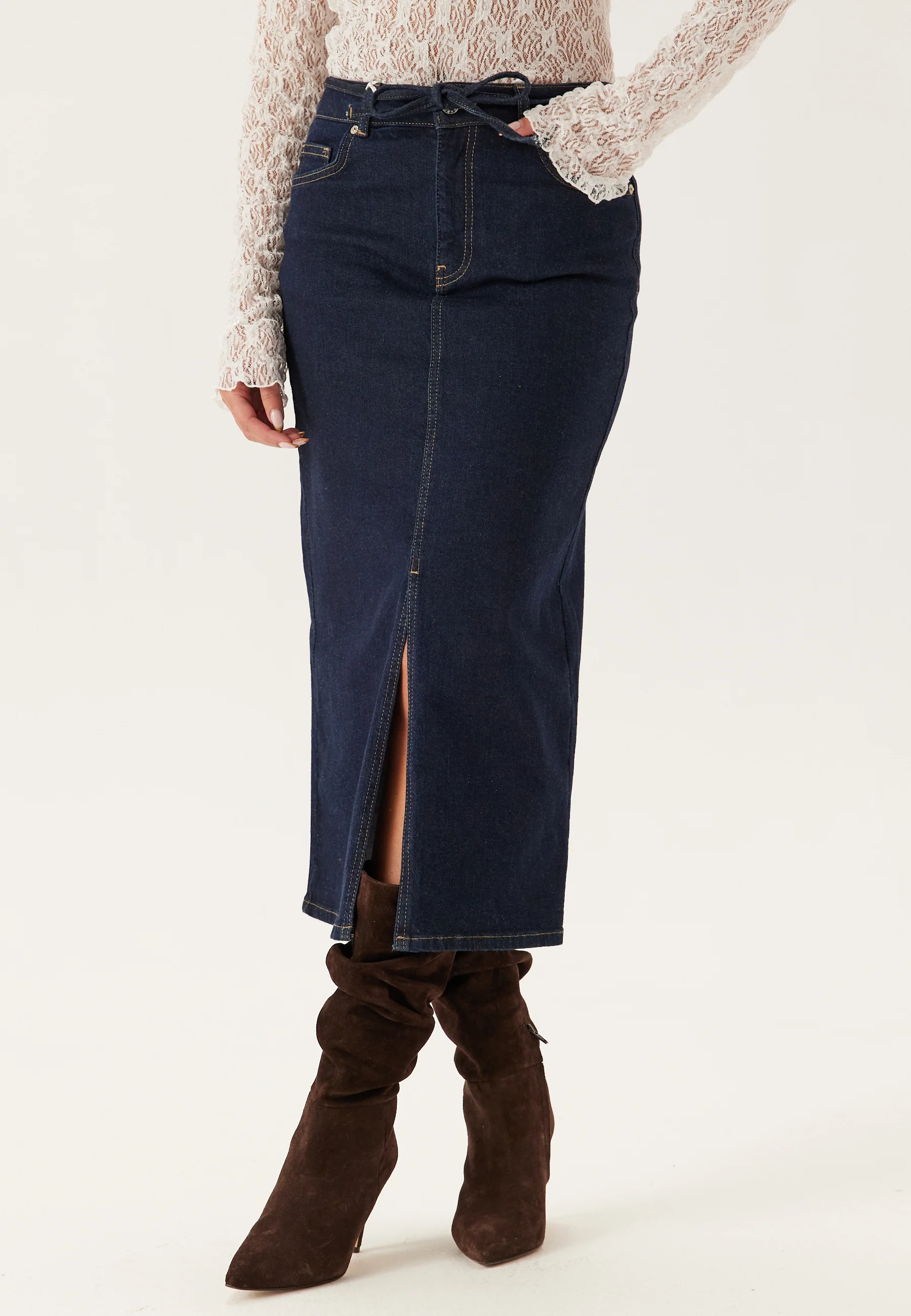 Denim Midi Skirt