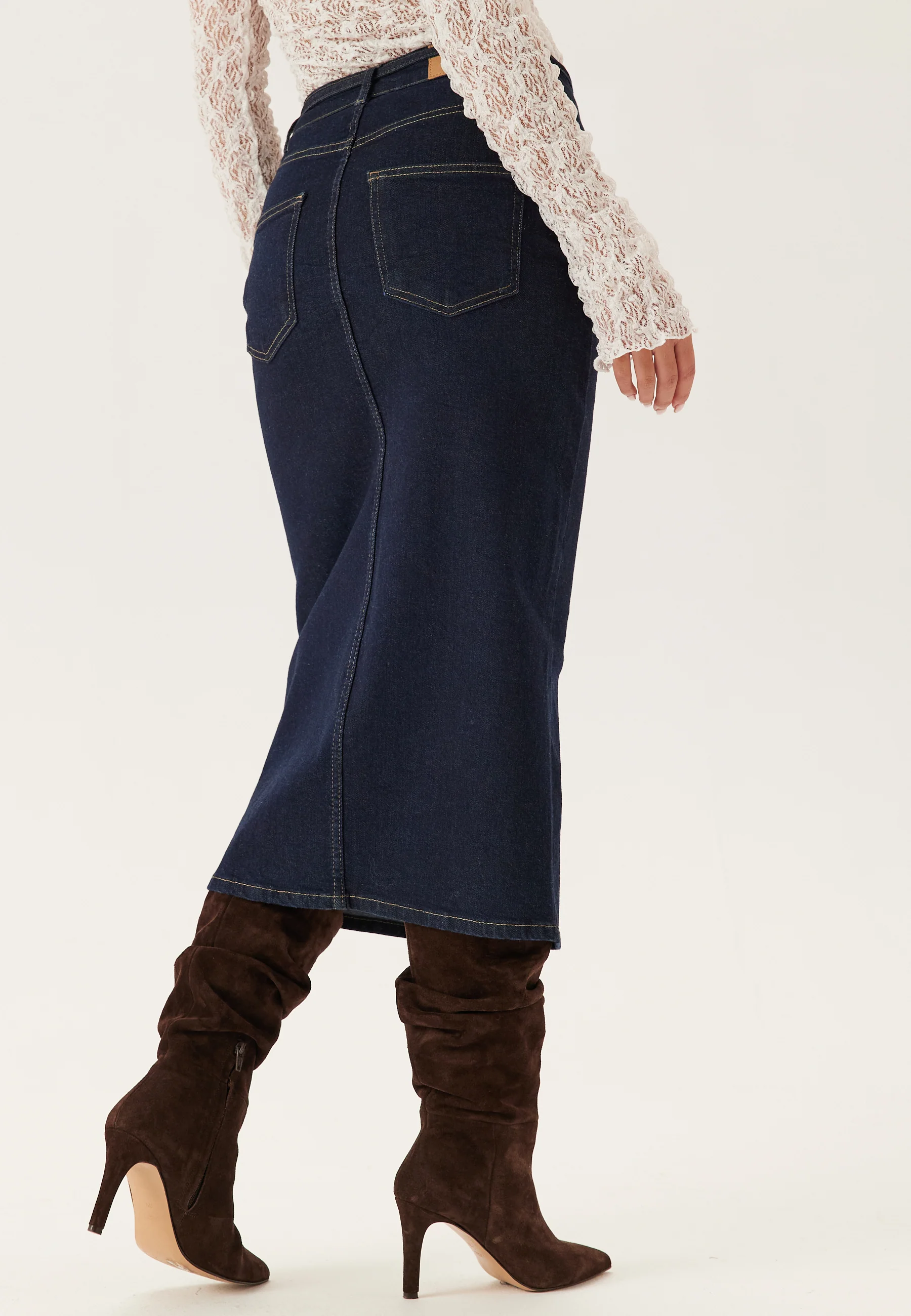 Denim Midi Skirt - Image 3