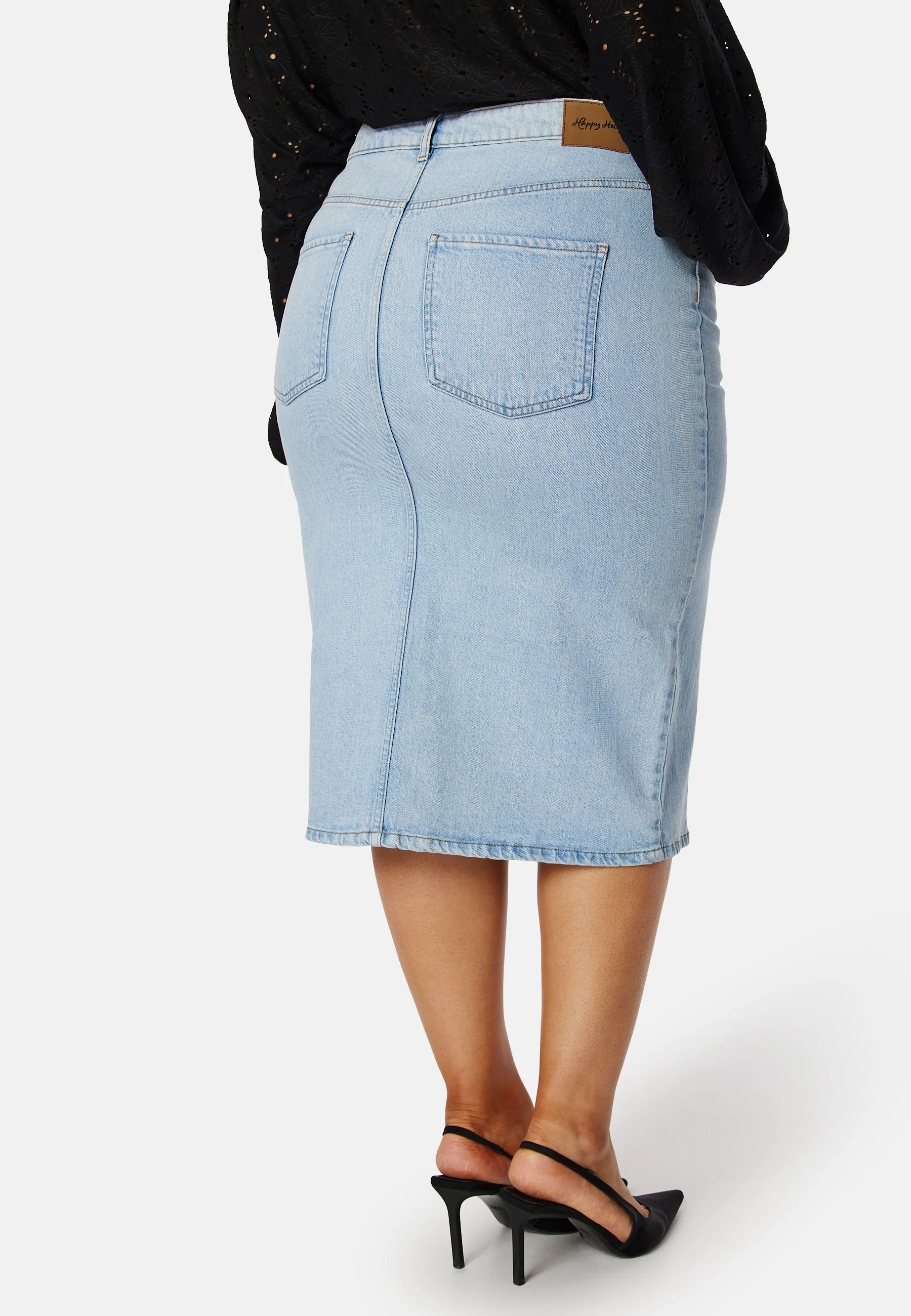 Denim Midi Slit Skirt - Image 6
